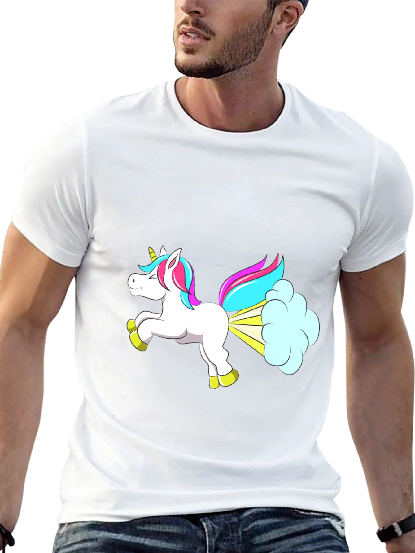 Funny Unicorn Farting Graphic T-Shirt