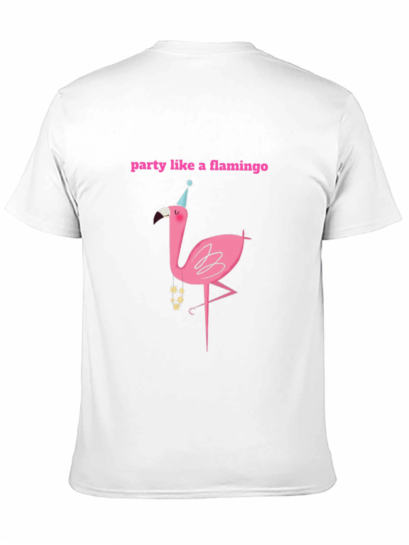 Party Flamingo Graphic Tee - Black Cotton T-Shirt