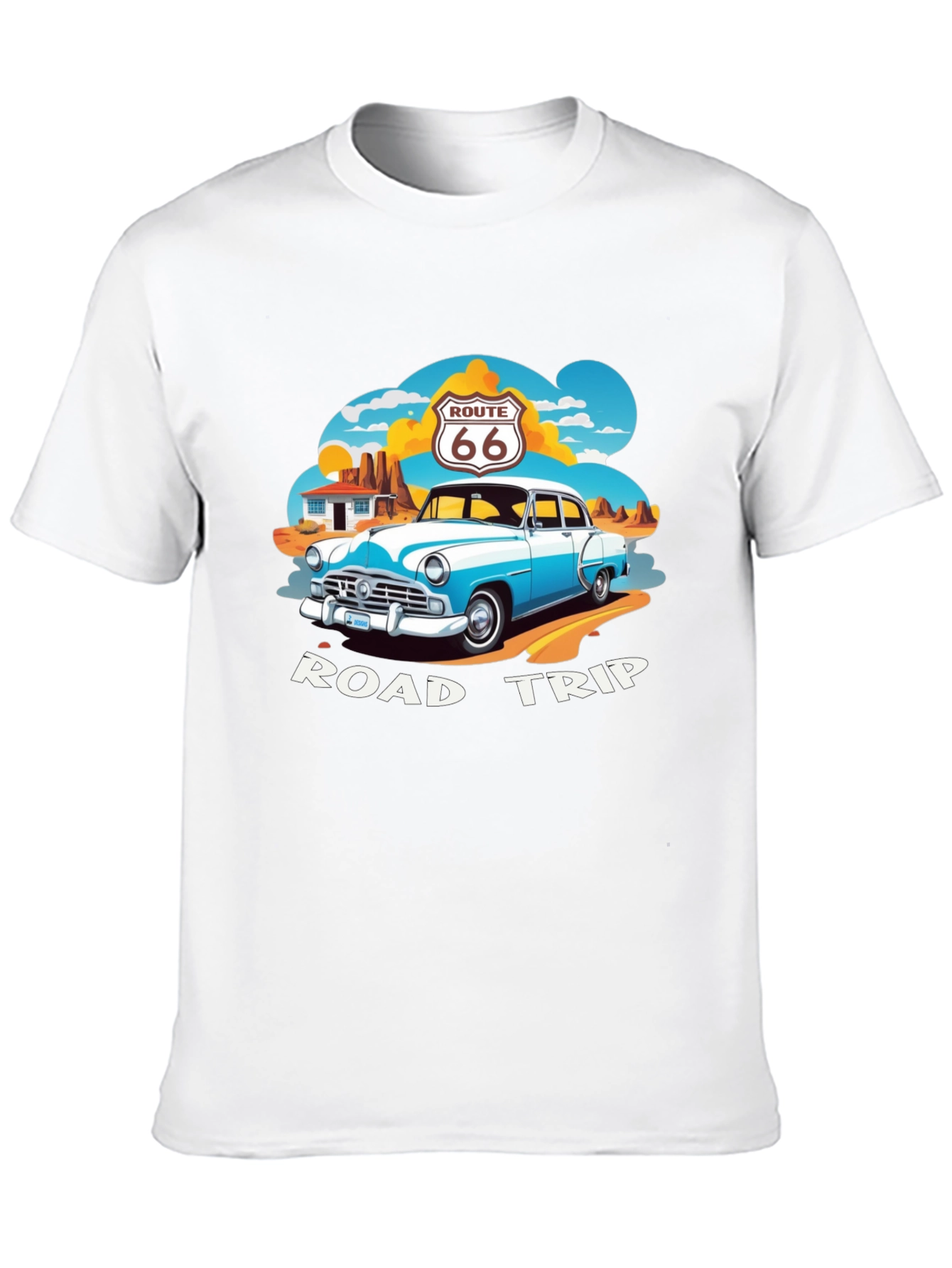 Route 66 Road Trip Black Graphic Tee