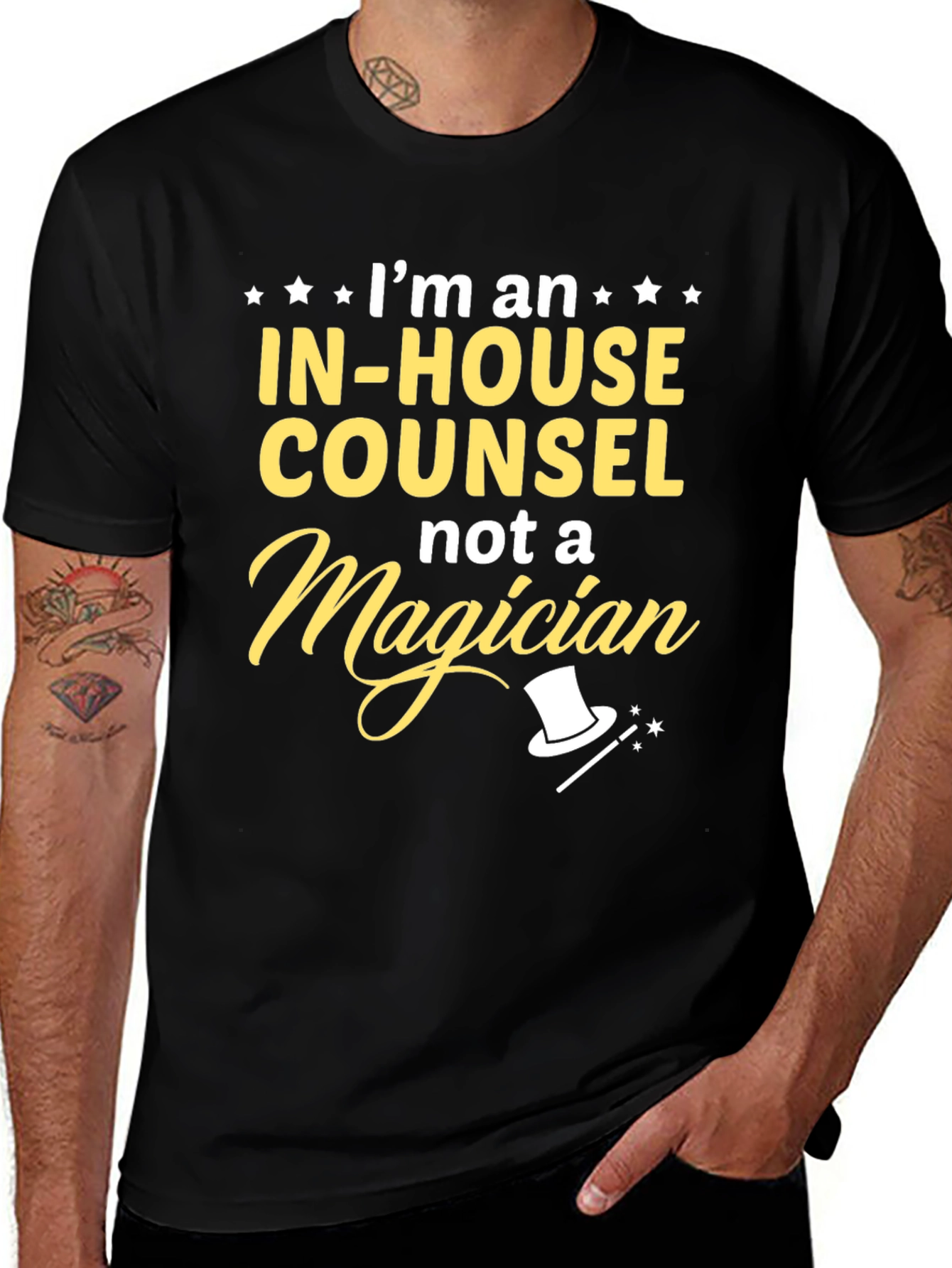In-House Counsel Not a Magician Black T-Shirt
