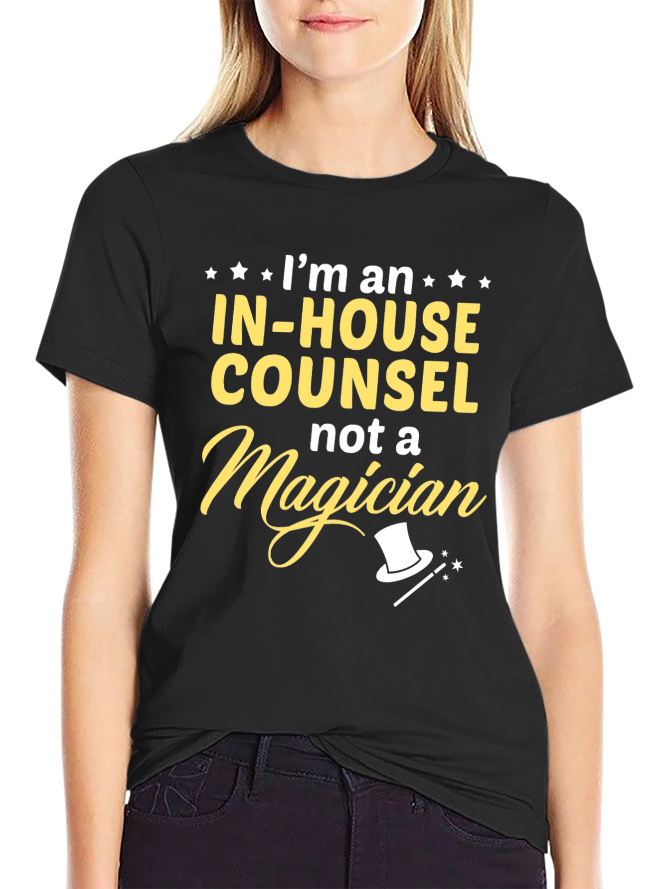 In-House Counsel Not a Magician Black T-Shirt