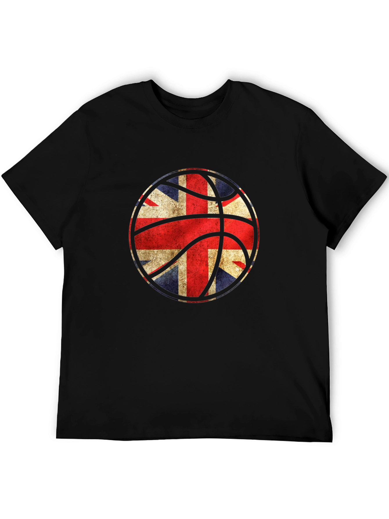 UK Flag Basketball Graphic Black T-Shirt
