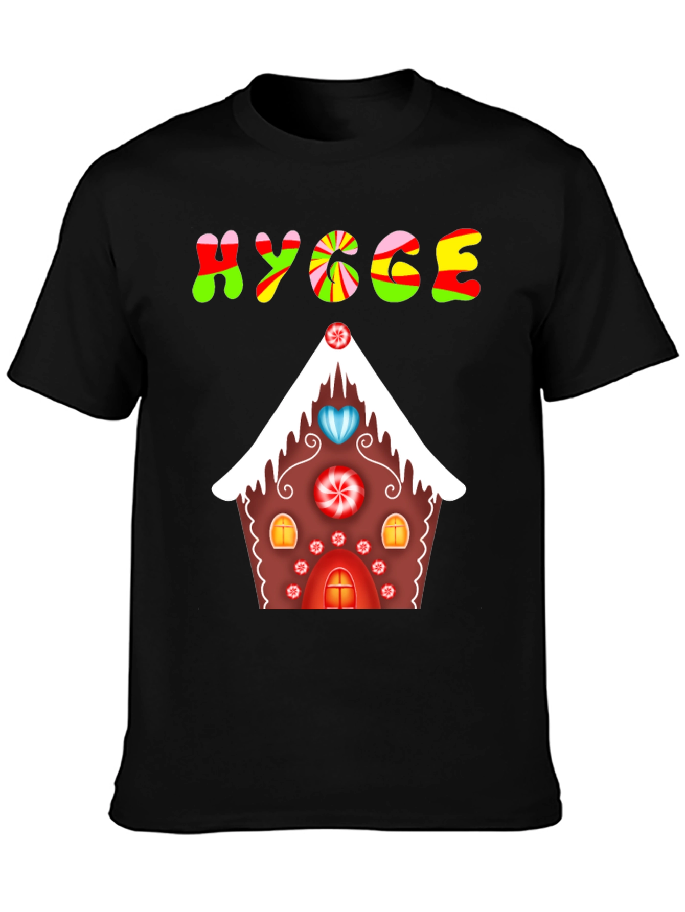 Hygge Gingerbread House Graphic Tee - Festive Comfort