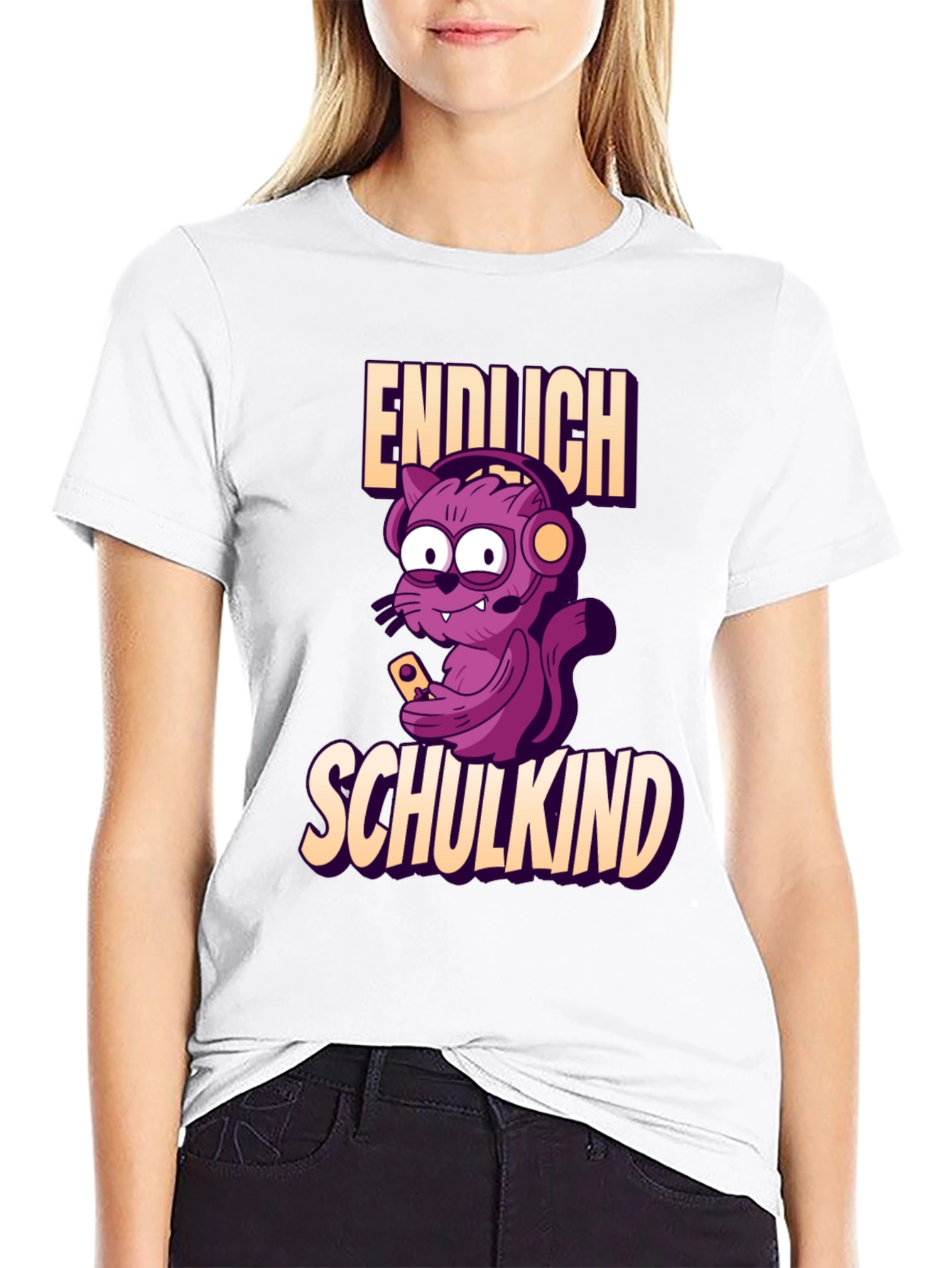 Funny Gamer Cat Endlich Schulkind T-Shirt