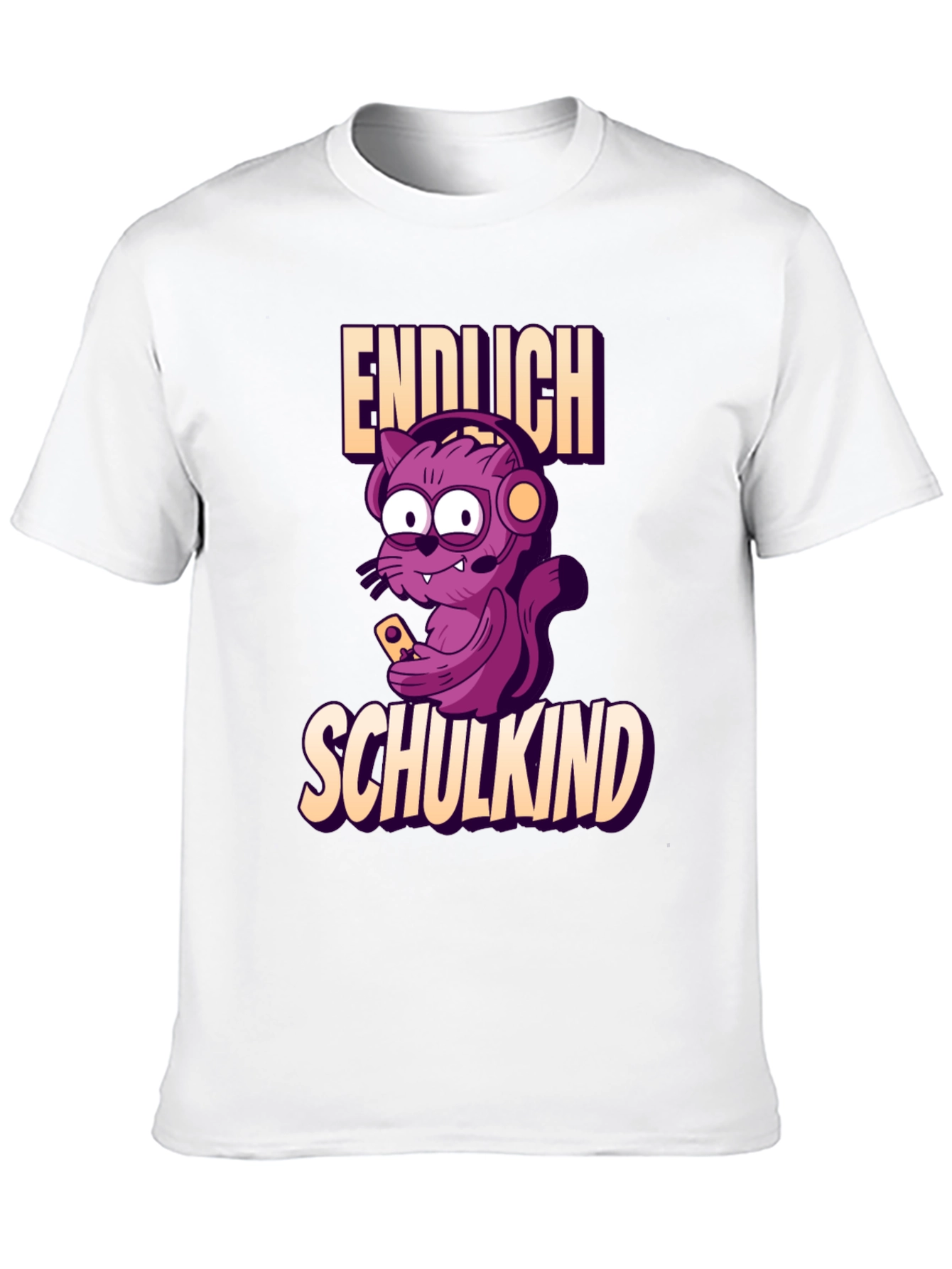 Funny Gamer Cat Endlich Schulkind T-Shirt