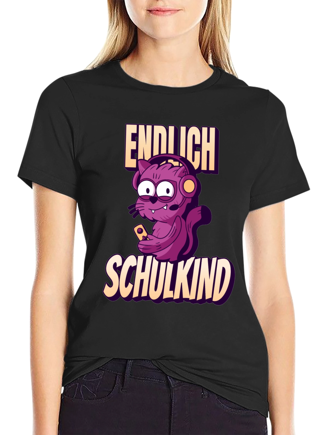 Funny Gamer Cat Endlich Schulkind T-Shirt