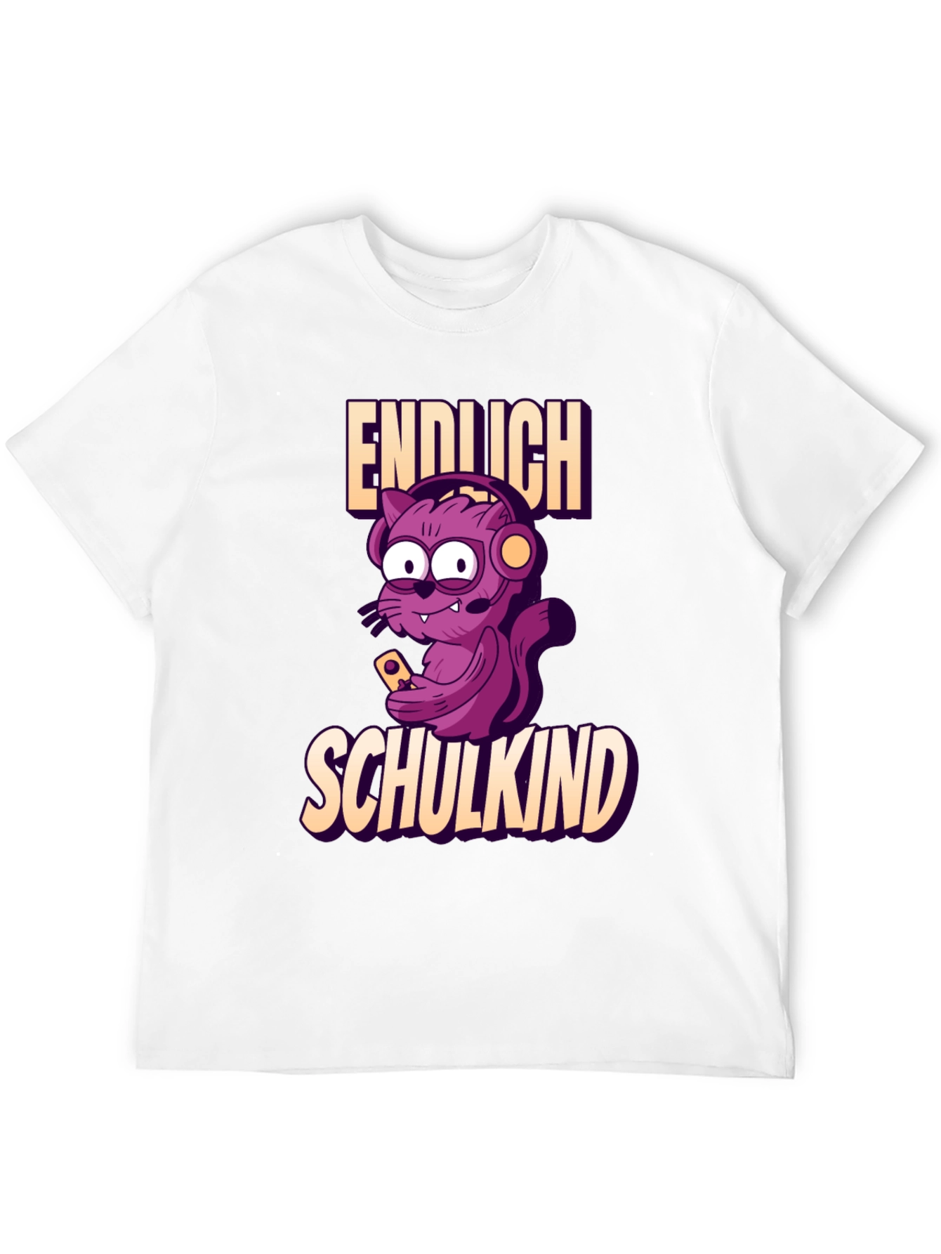 Funny Gamer Cat Endlich Schulkind T-Shirt