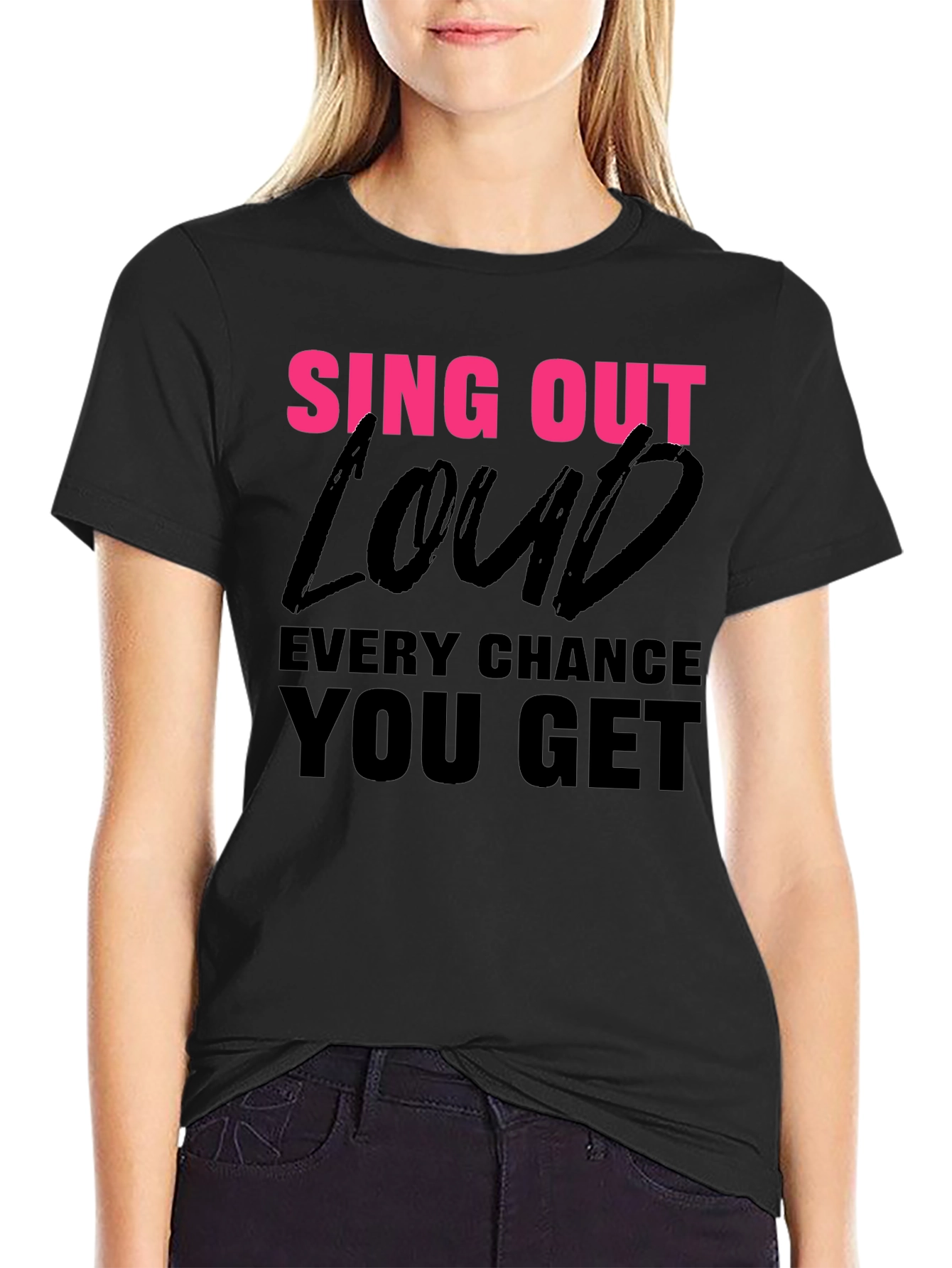 Sing Out Loud T-Shirt - Black Graphic Tee