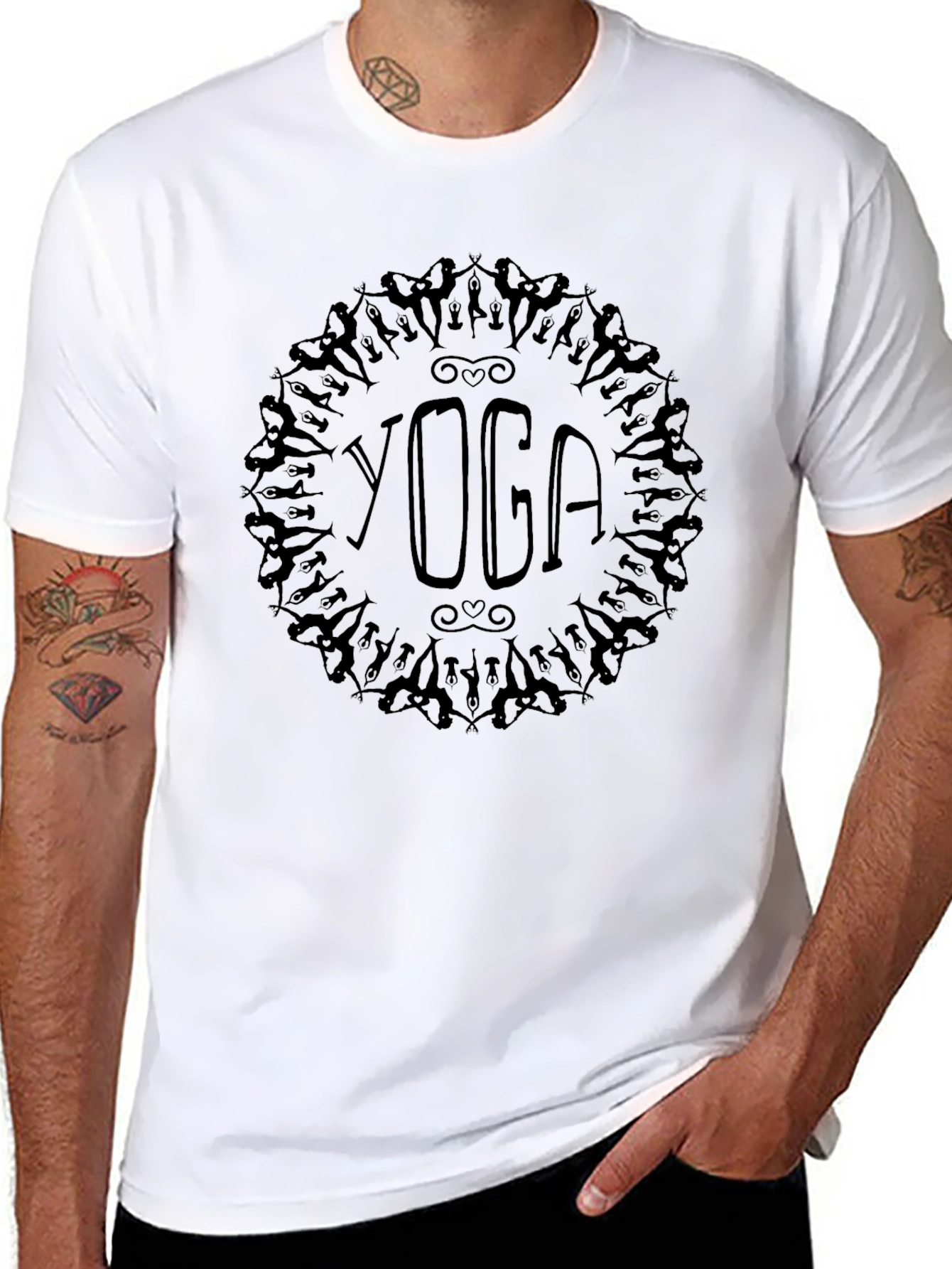 Yoga Graphic Tee - Black Cotton Blend