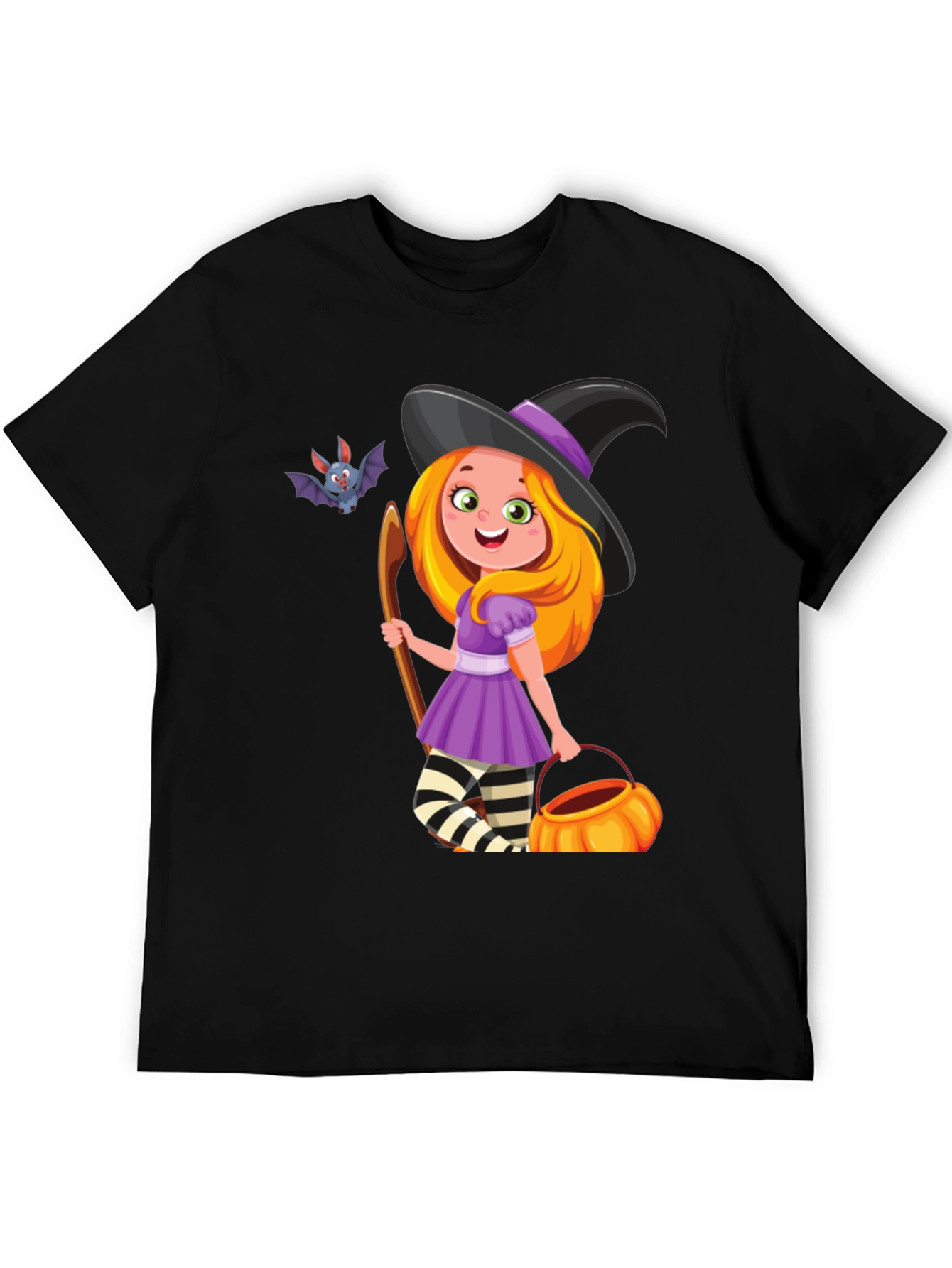 Halloween Witch T-Shirt - Cute Bat Design