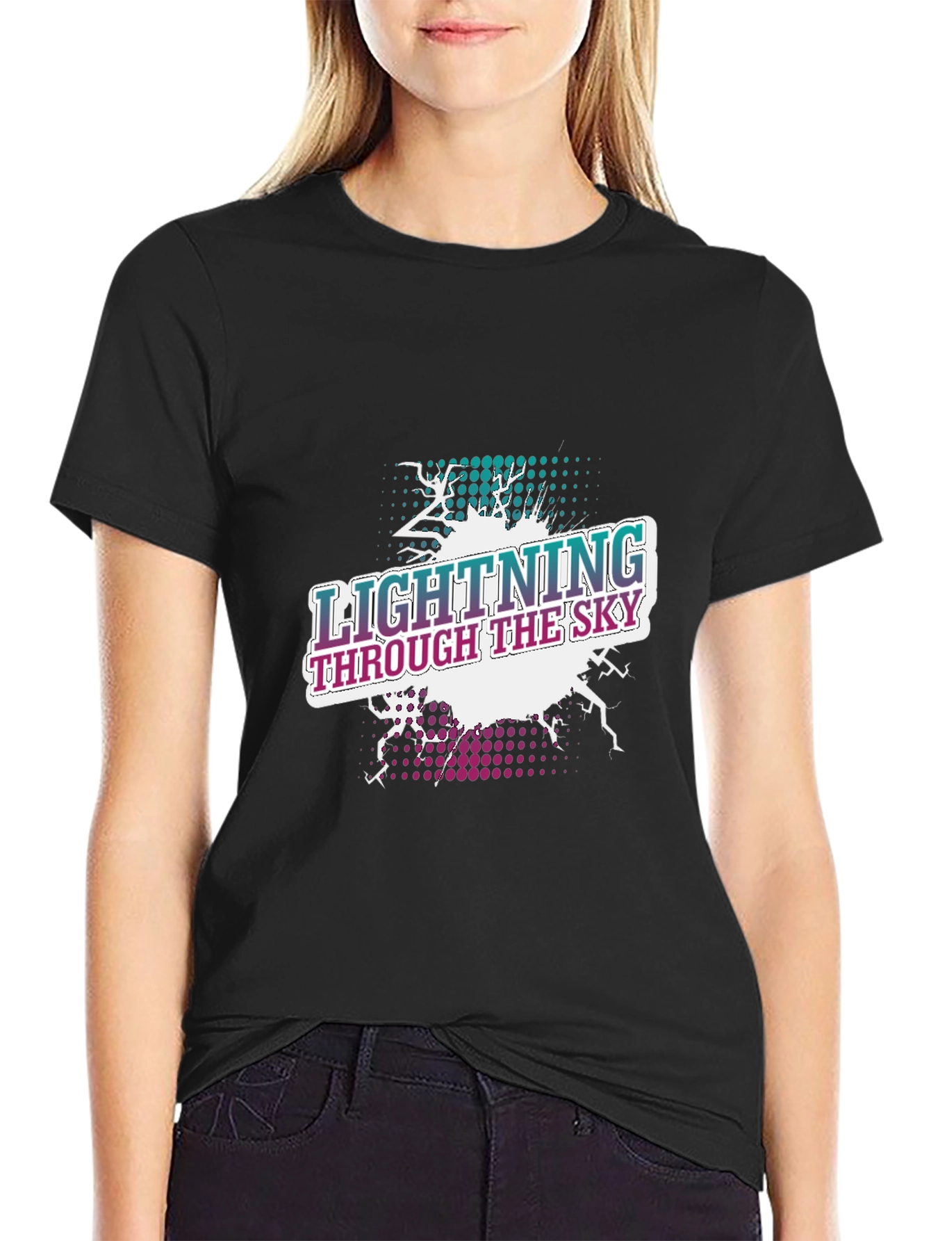 Lightning Through the Sky Graphic Tee - Black