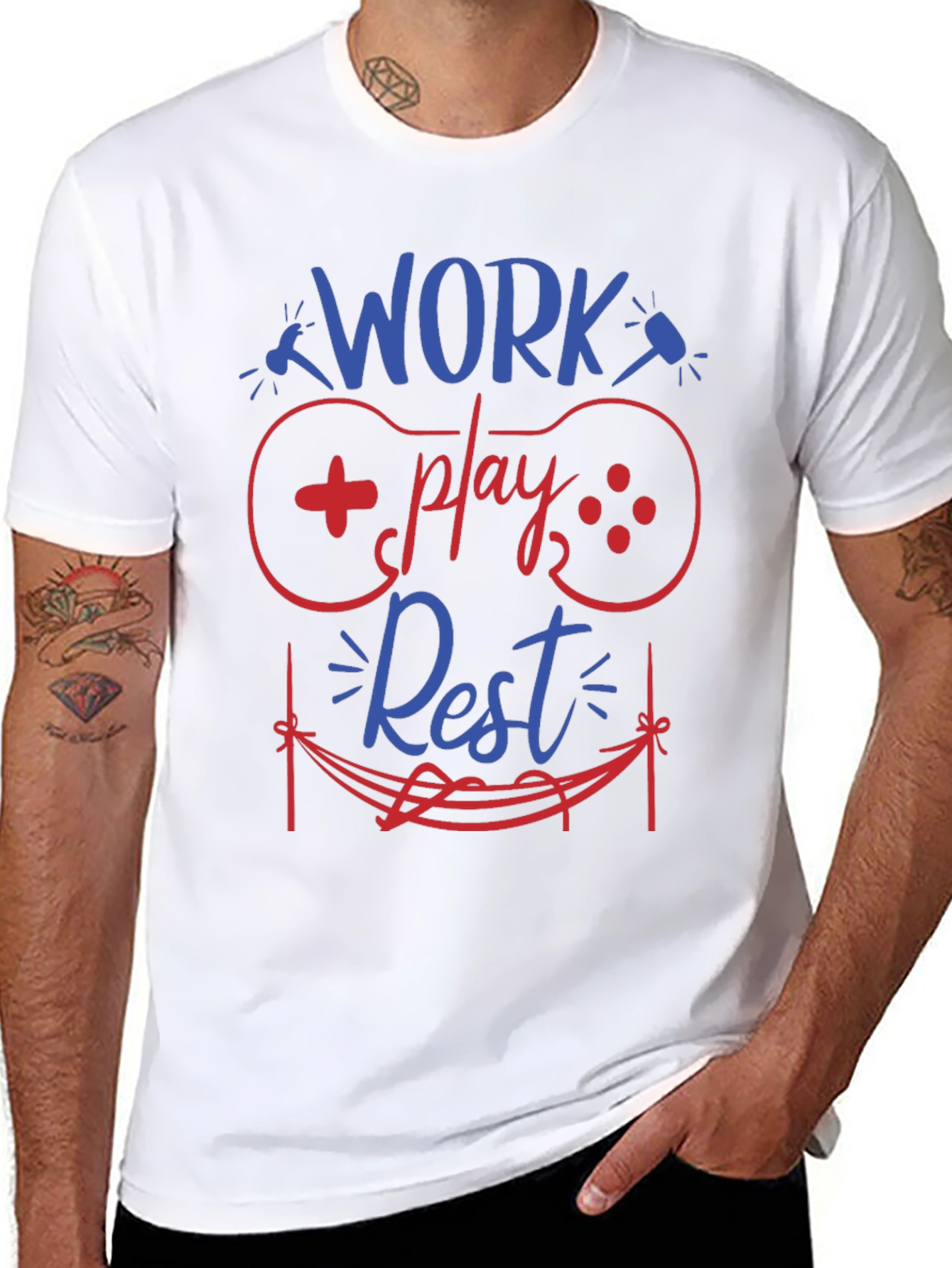 Work Play Rest Gamer Graphic T-Shirt