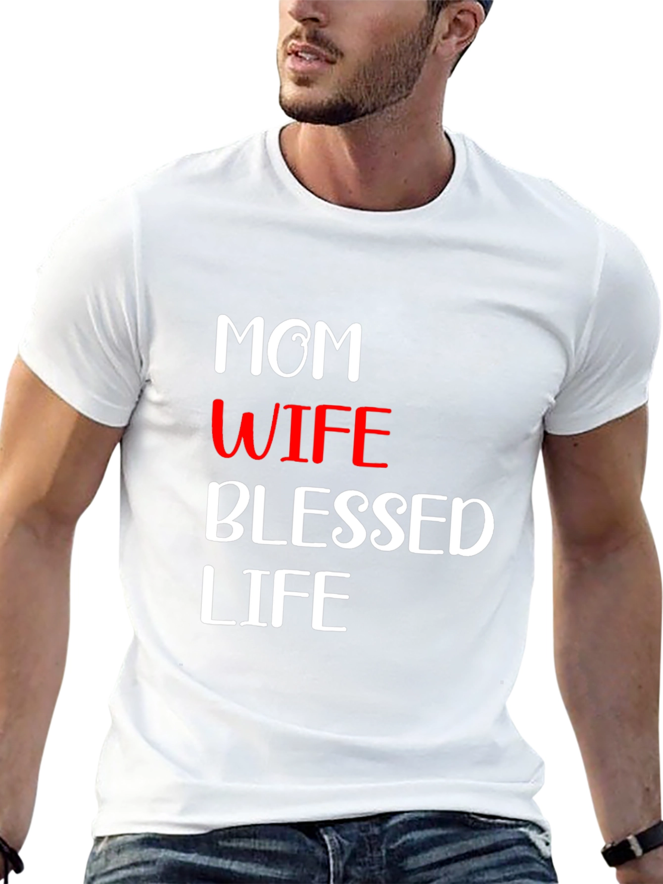 Mom Wife Blessed Life Graphic Tee