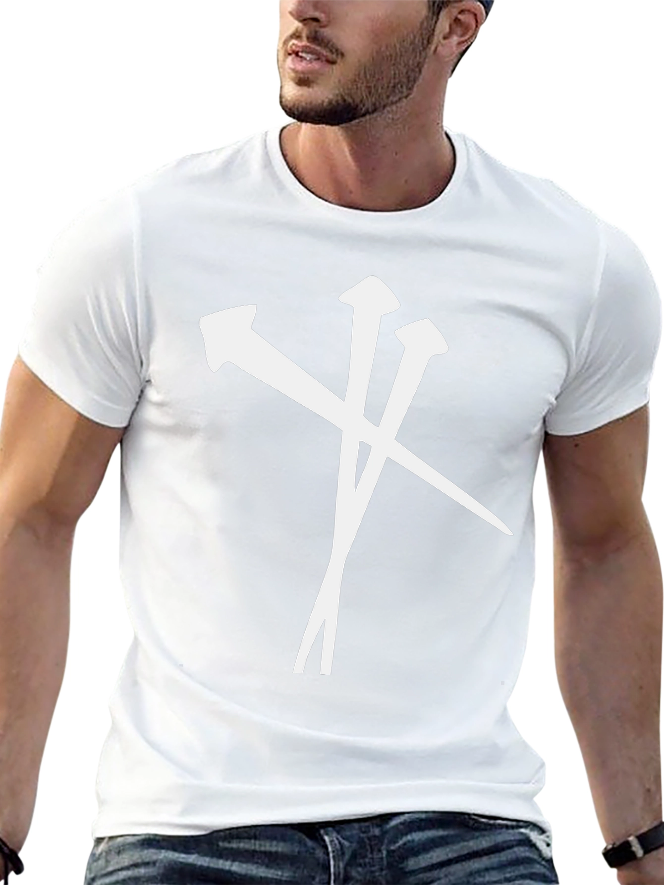 Nail Cross Graphic T-Shirt - Black
