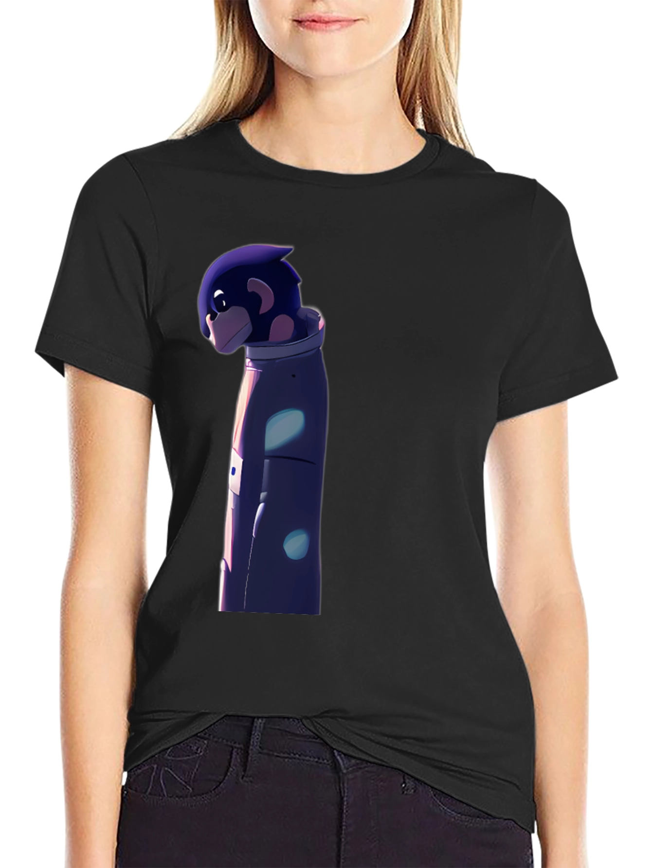 Astronaut Character Graphic Black T-Shirt