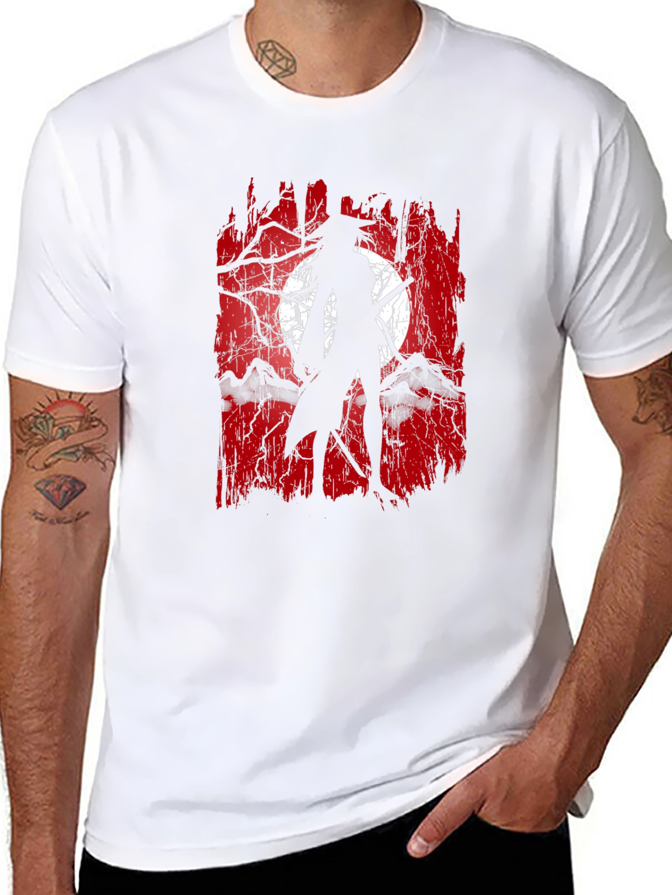 Samurai Moon Graphic Tee - Black Cotton