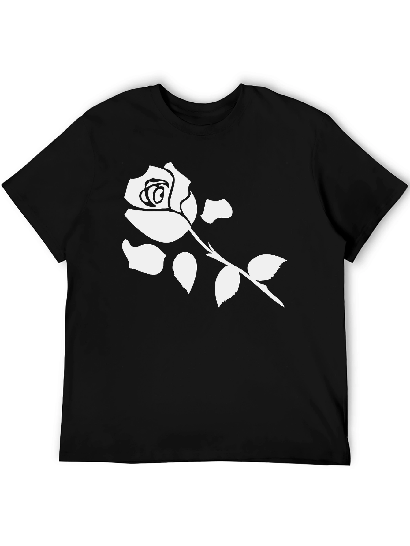 Rose Graphic T-Shirt - Modern Black Tee