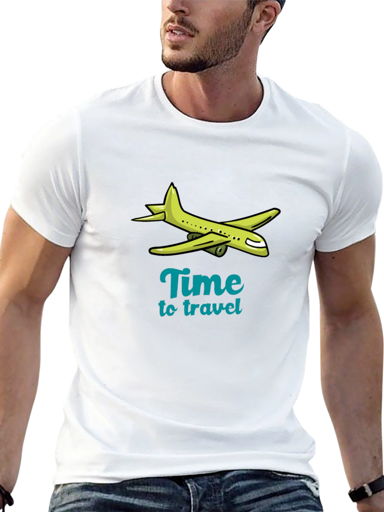 Time to Travel Graphic Tee - Airplane Design