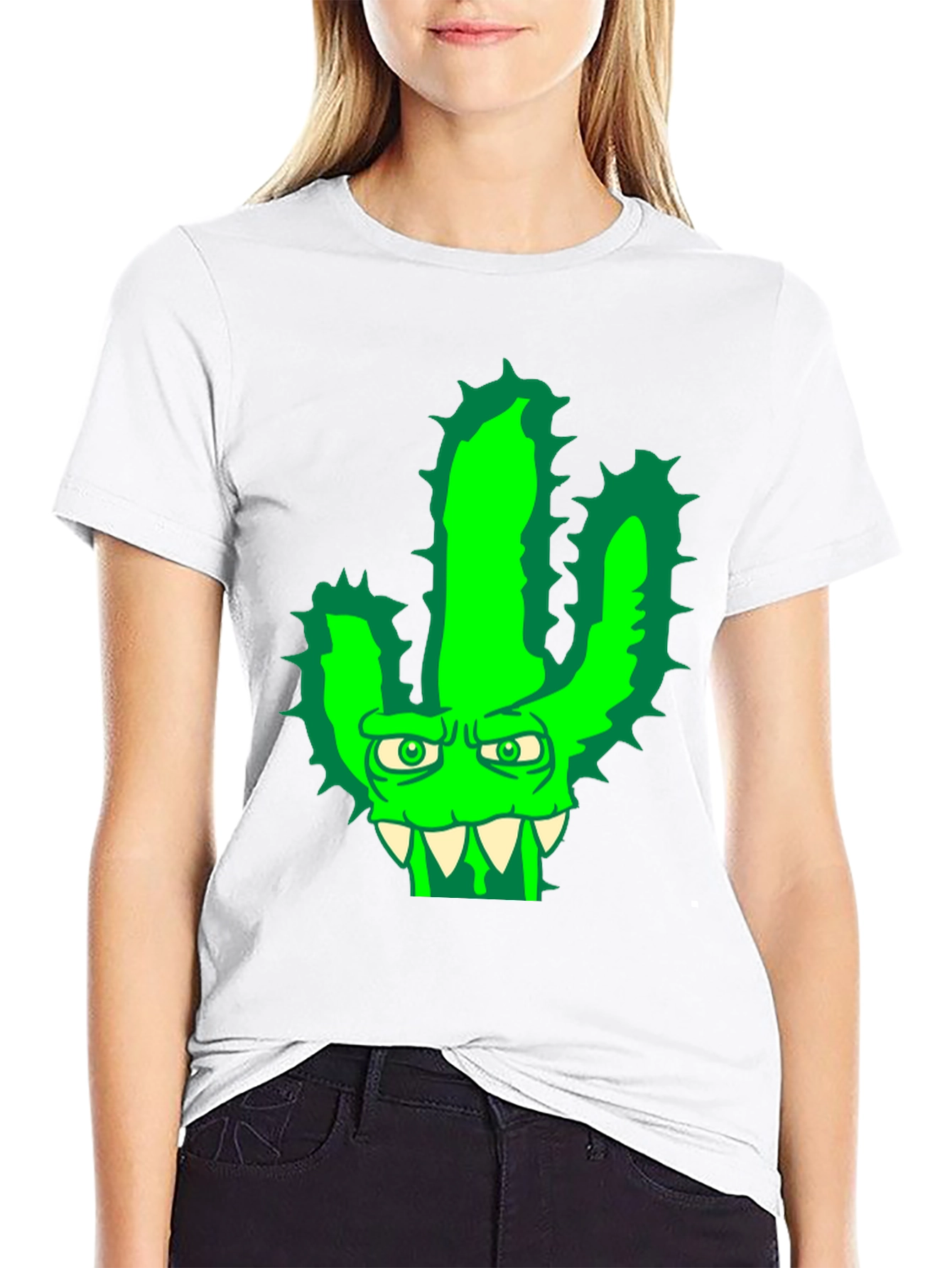 Mens Cactus Monster Graphic T-Shirt - Black