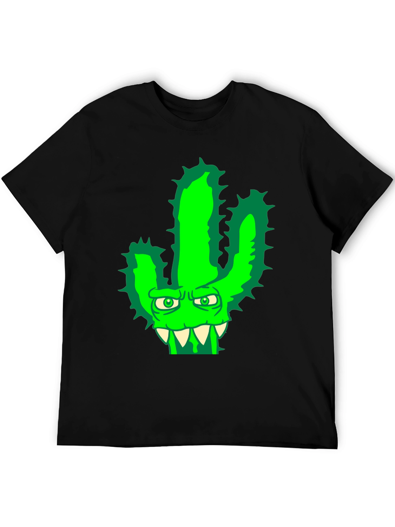Mens Cactus Monster Graphic T-Shirt - Black