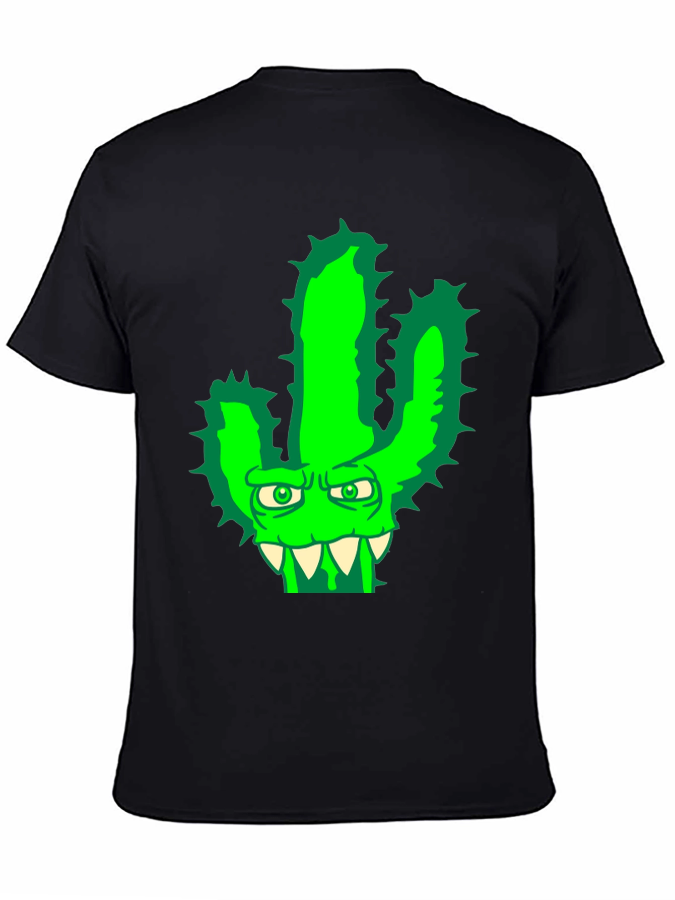 Mens Cactus Monster Graphic T-Shirt - Black