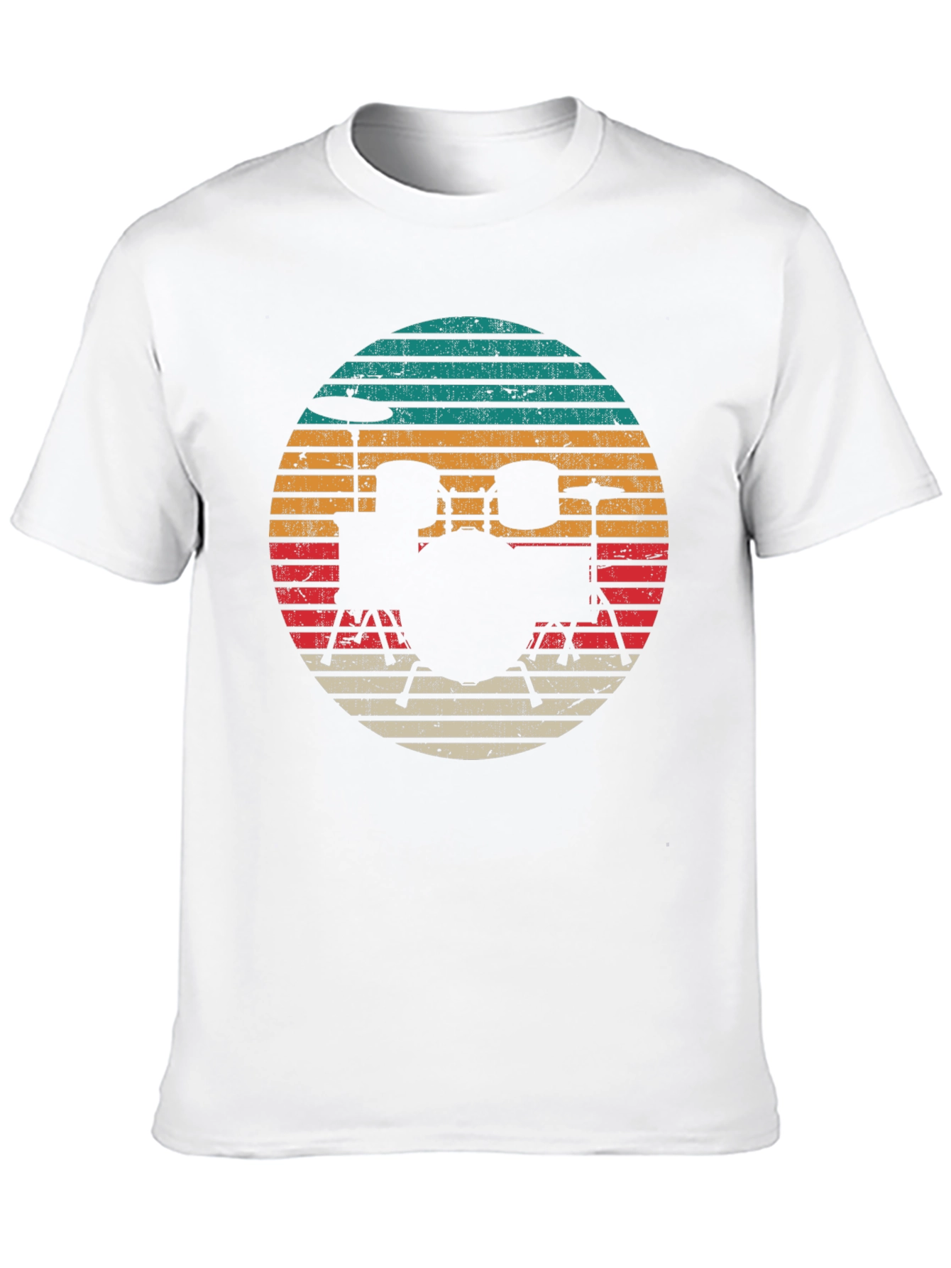 Retro Drum Set Graphic Tee - Black