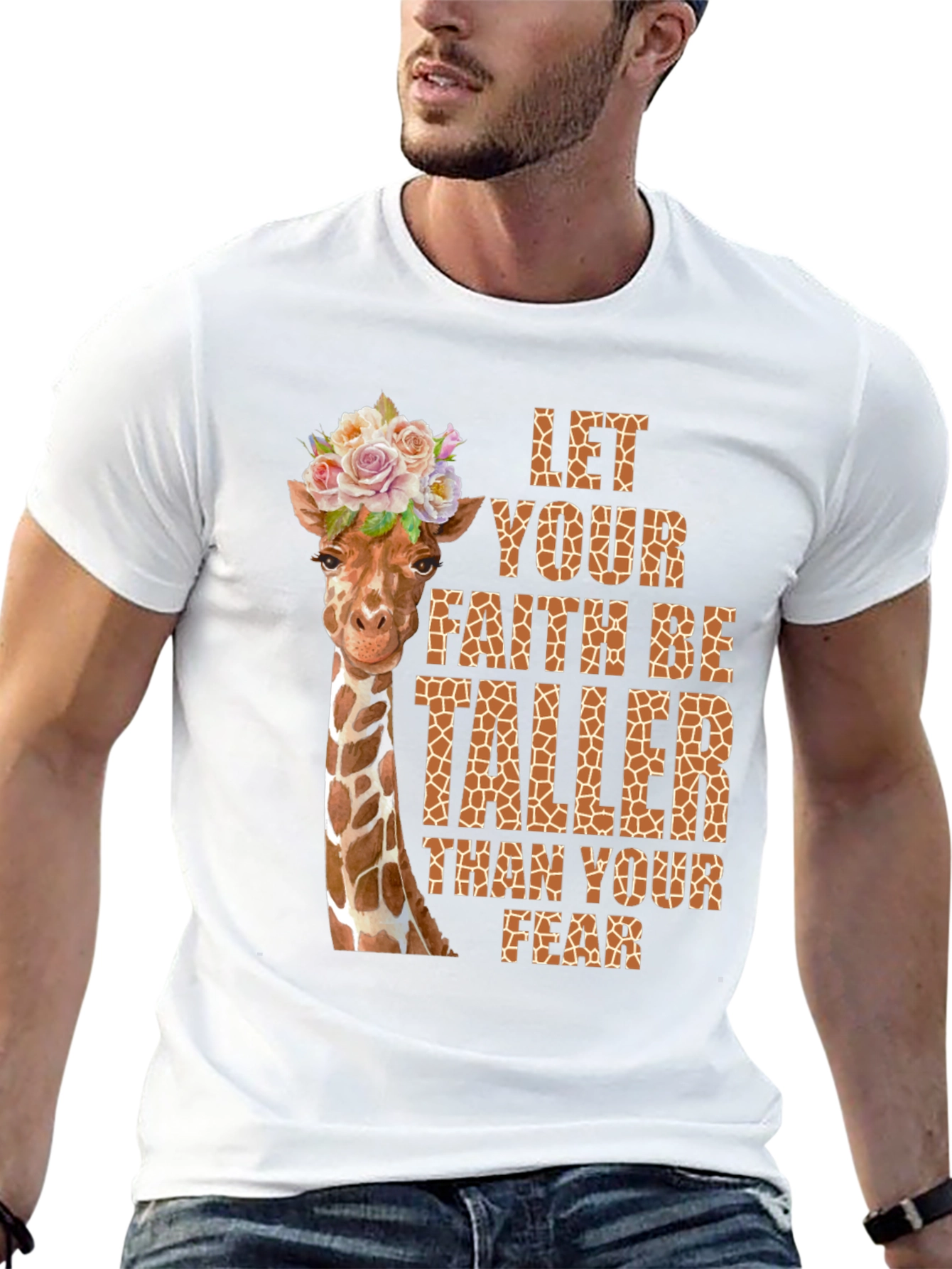 Giraffe Faith Over Fear Graphic Tee