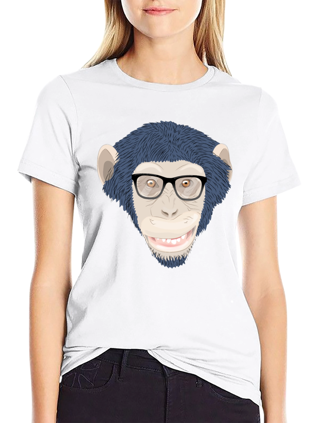 Funny Monkey with Glasses T-Shirt - Unisex