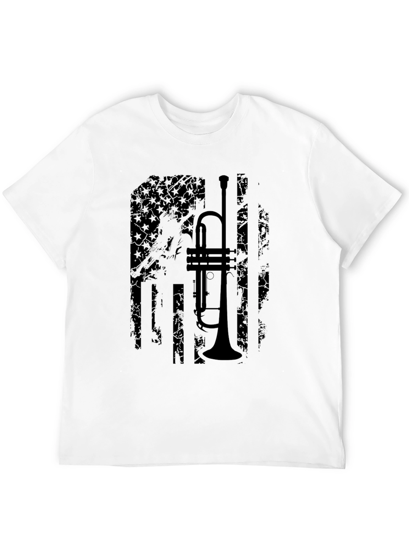 Trumpet Flag Graphic Tee - Stylish Music Lover Shirt