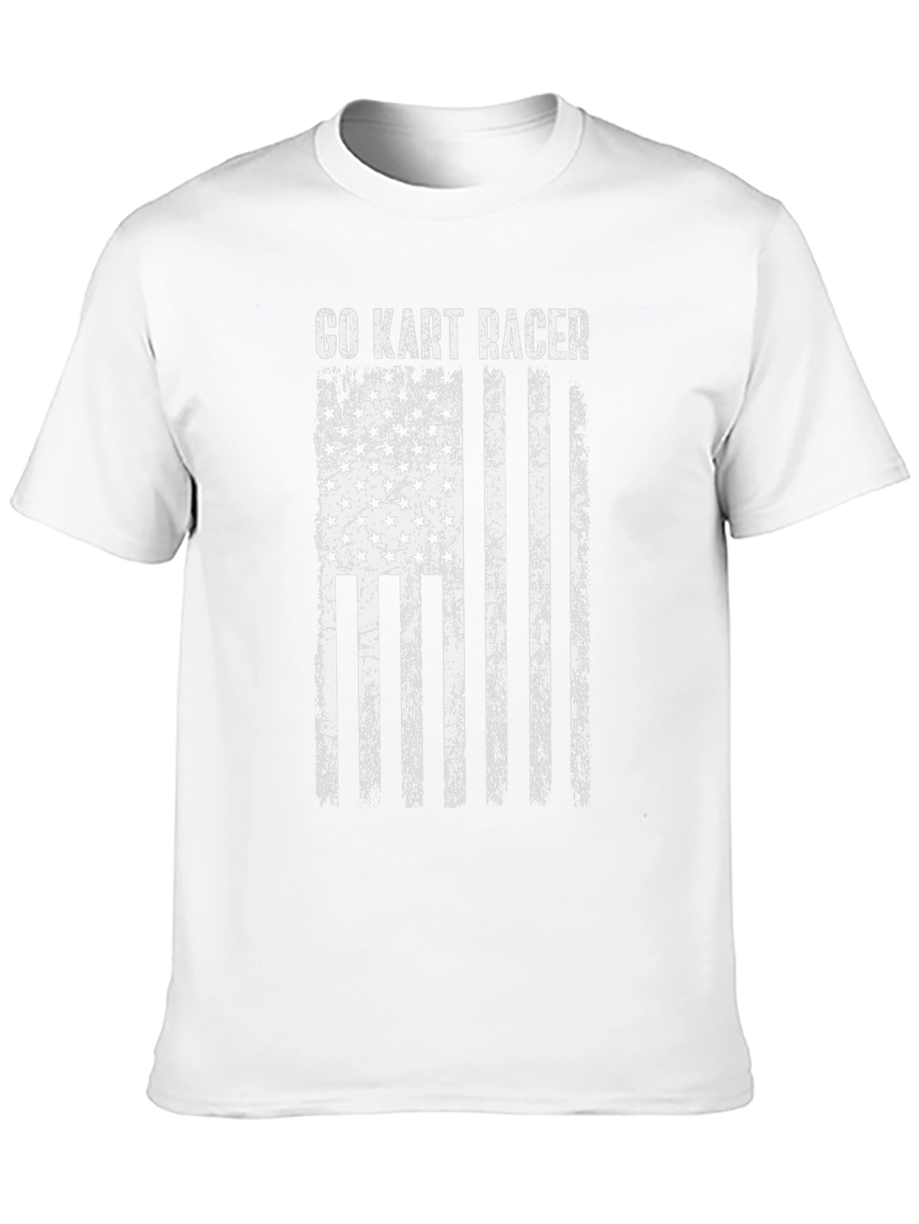 Go Kart Racer American Flag Graphic T-Shirt