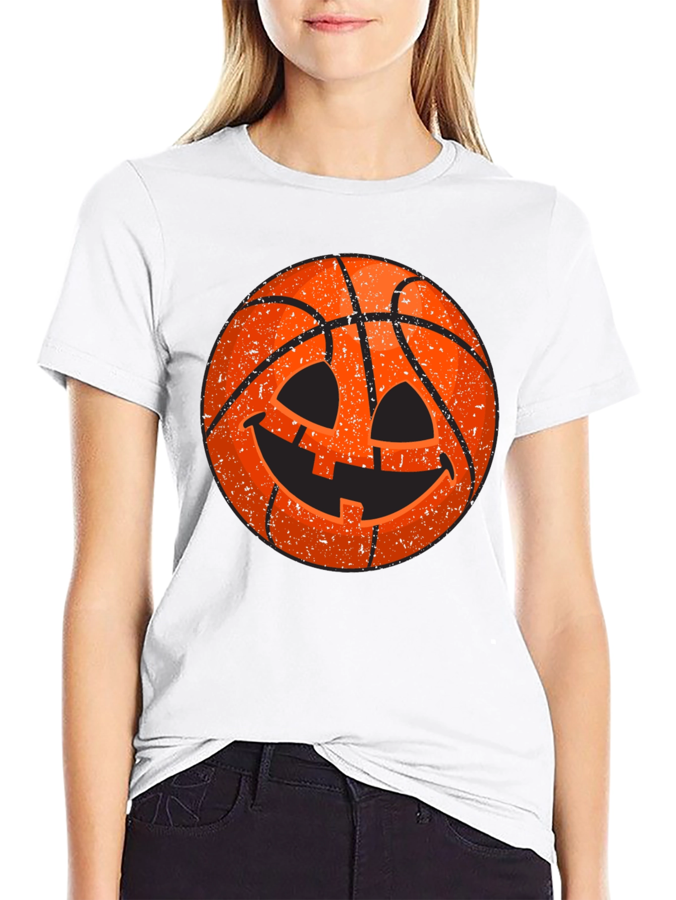 Halloween Basketball Jack-O-Lantern T-Shirt