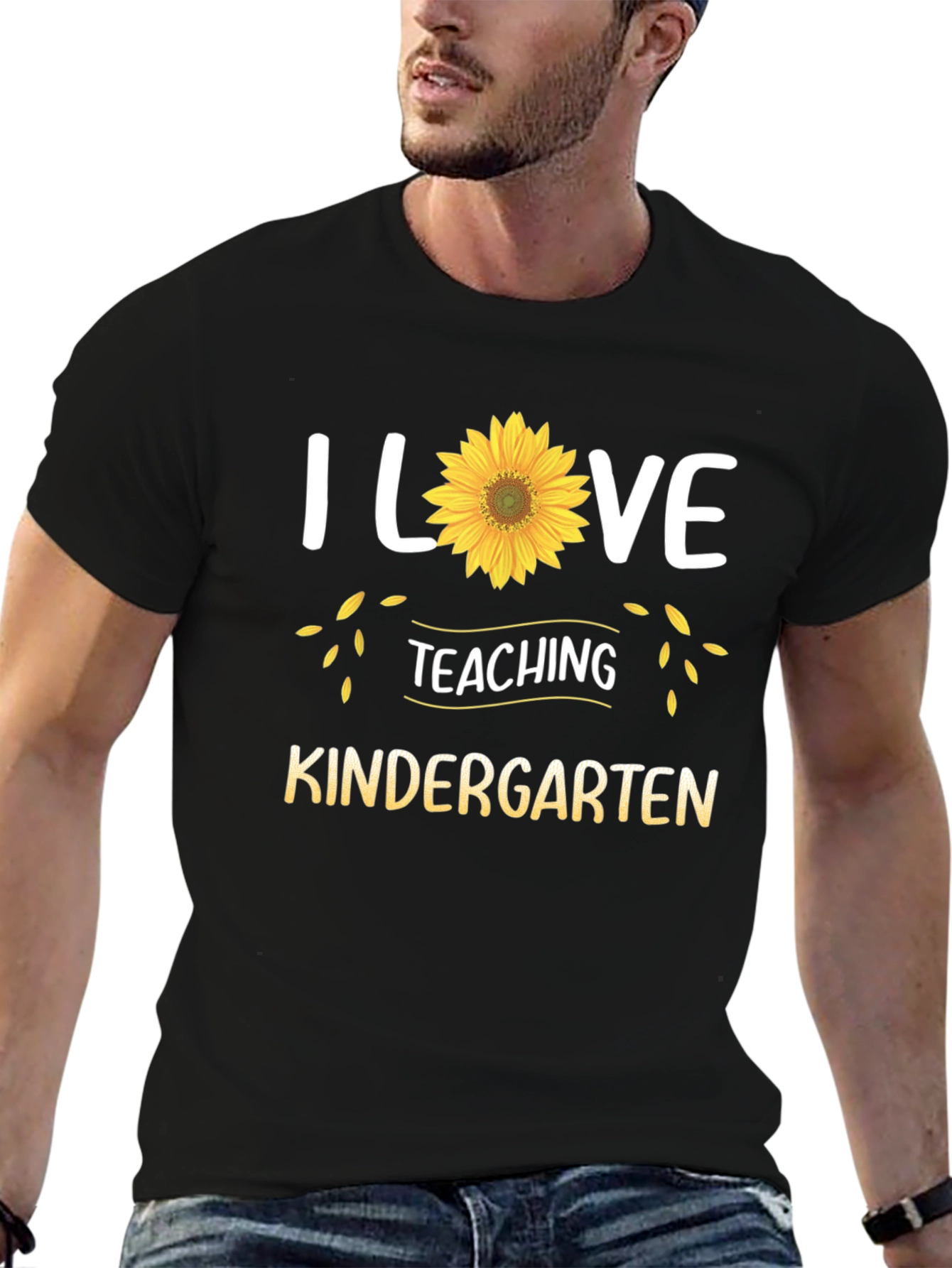 I Love Teaching Kindergarten Sunflower T-Shirt