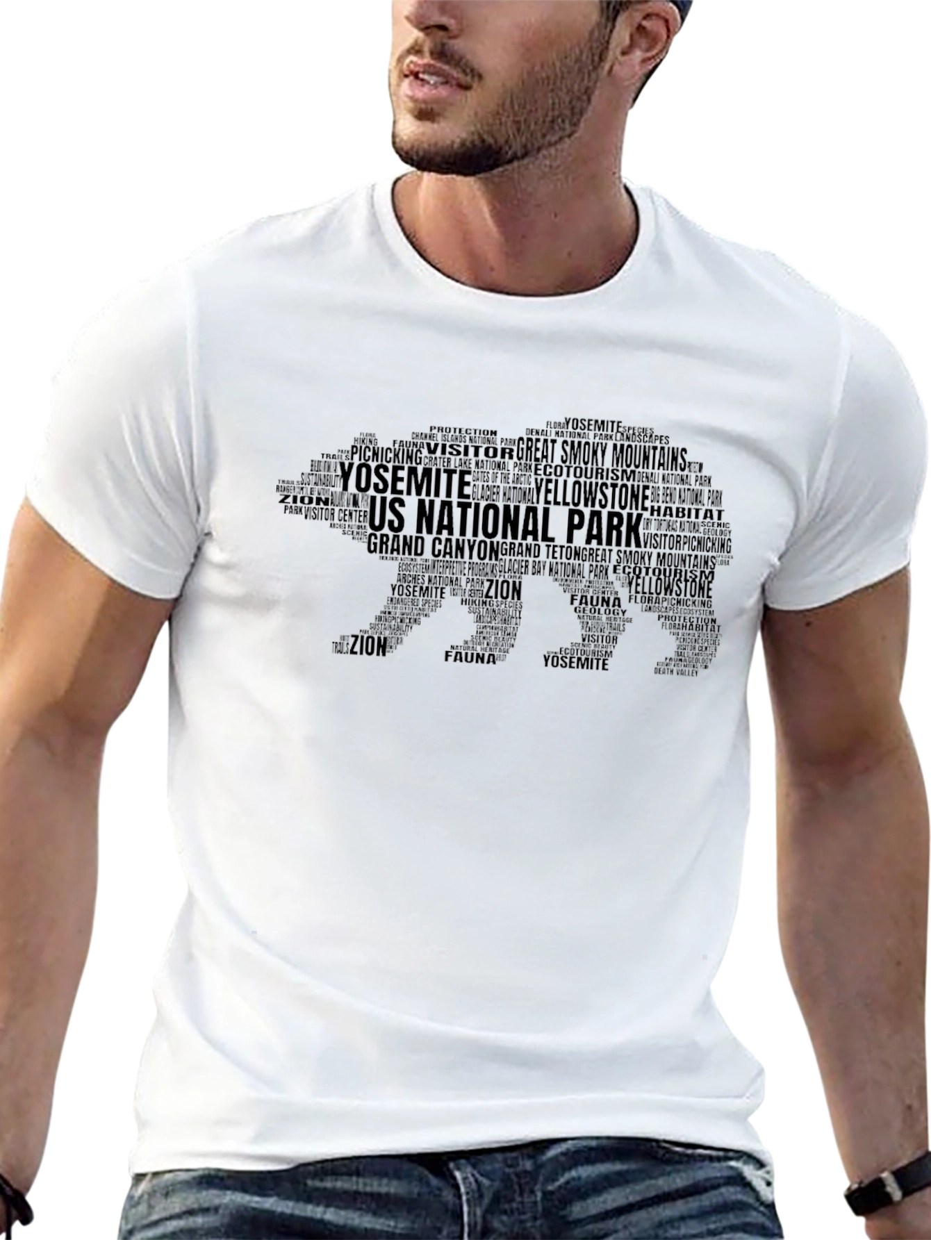 National Park Word Art Bear T-Shirt