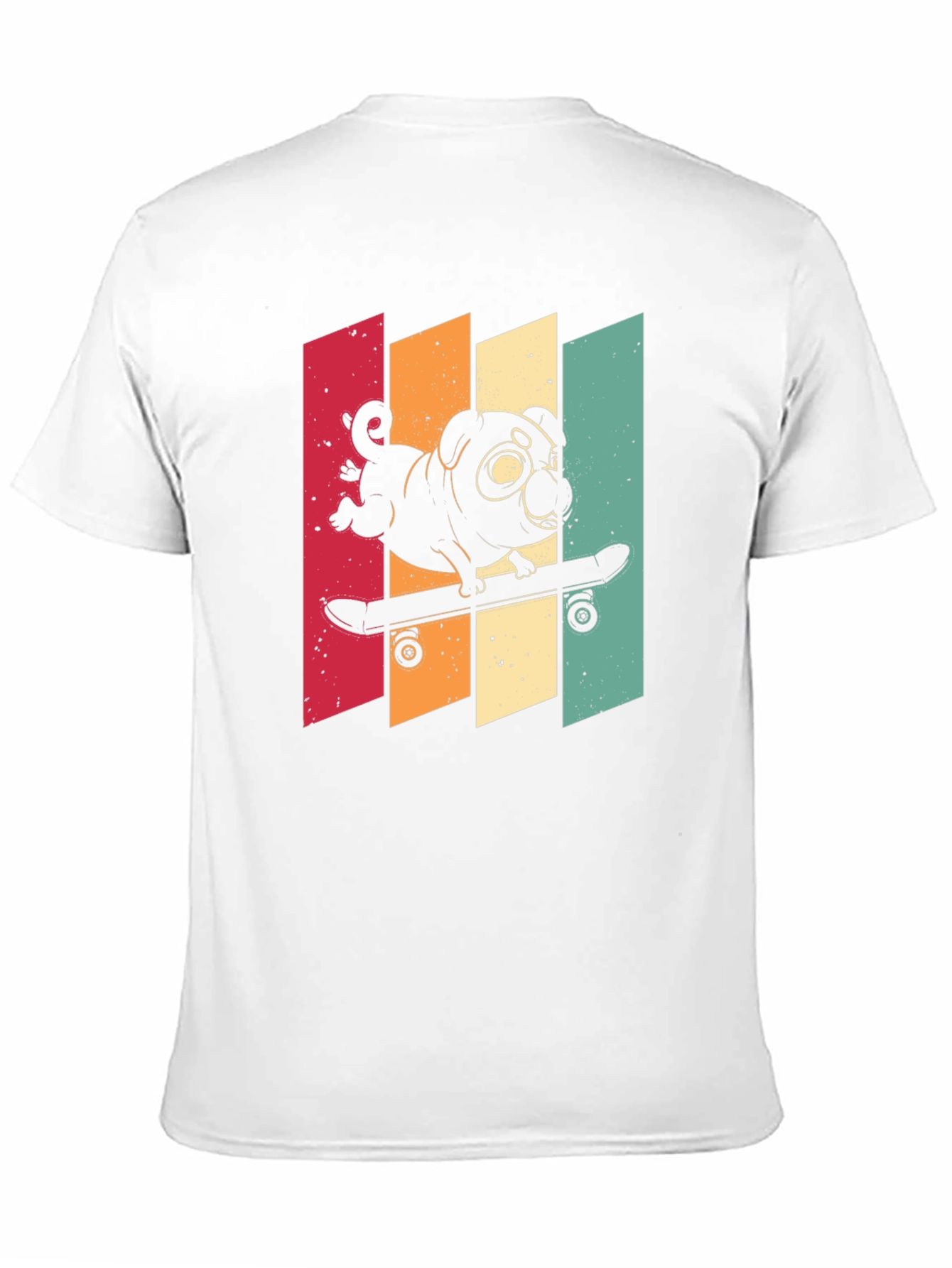 Skateboarding Pug Graphic Tee - Cool Retro Style