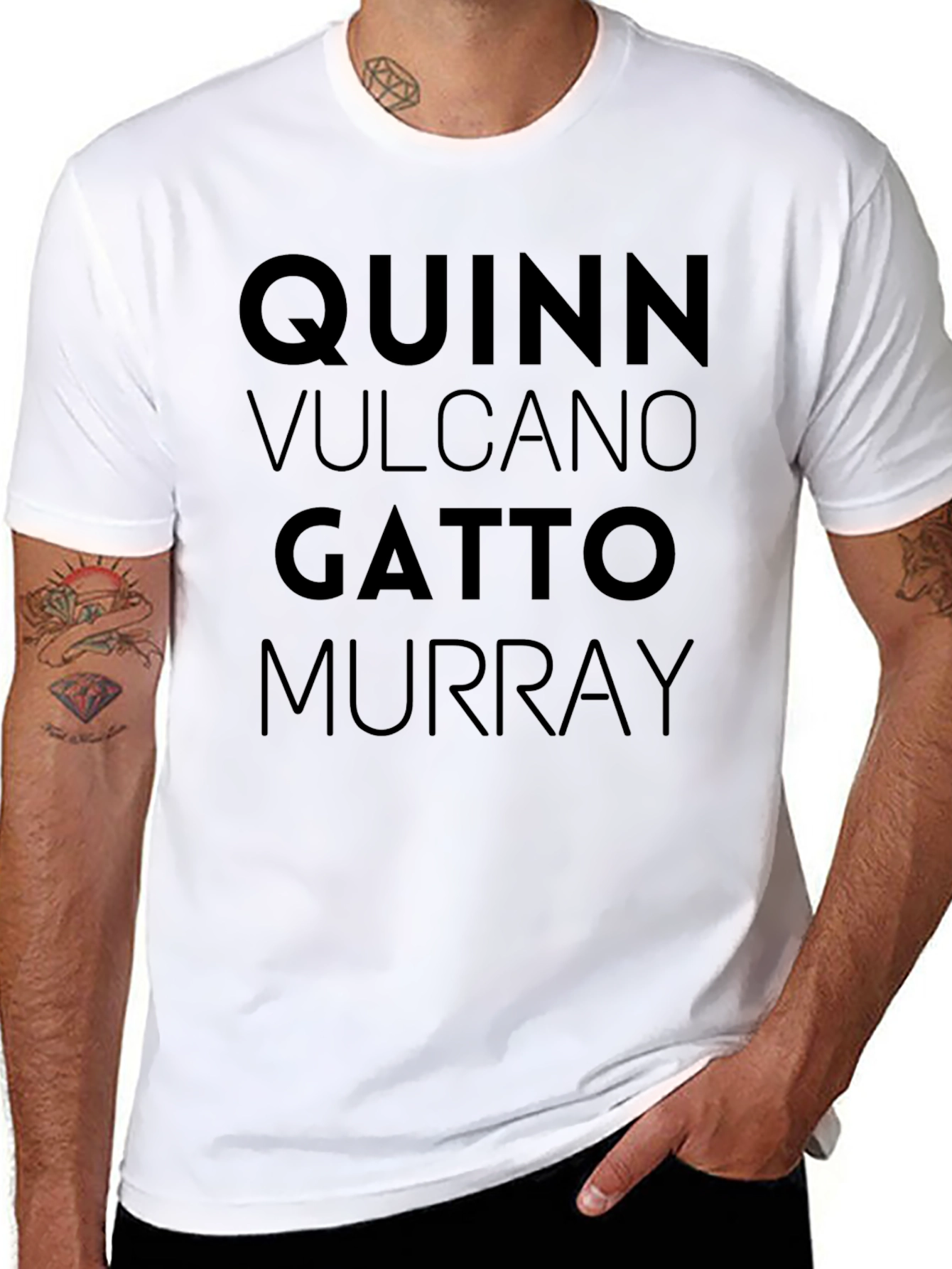 Impractical Jokers Names T-Shirt - Quinn Vulcano Gatto Murray