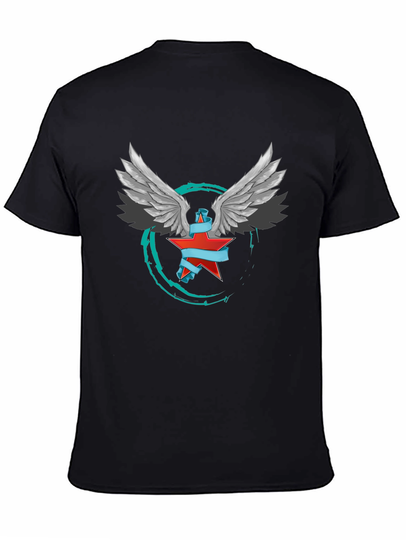 Winged Star Graphic T-Shirt - Edgy Design