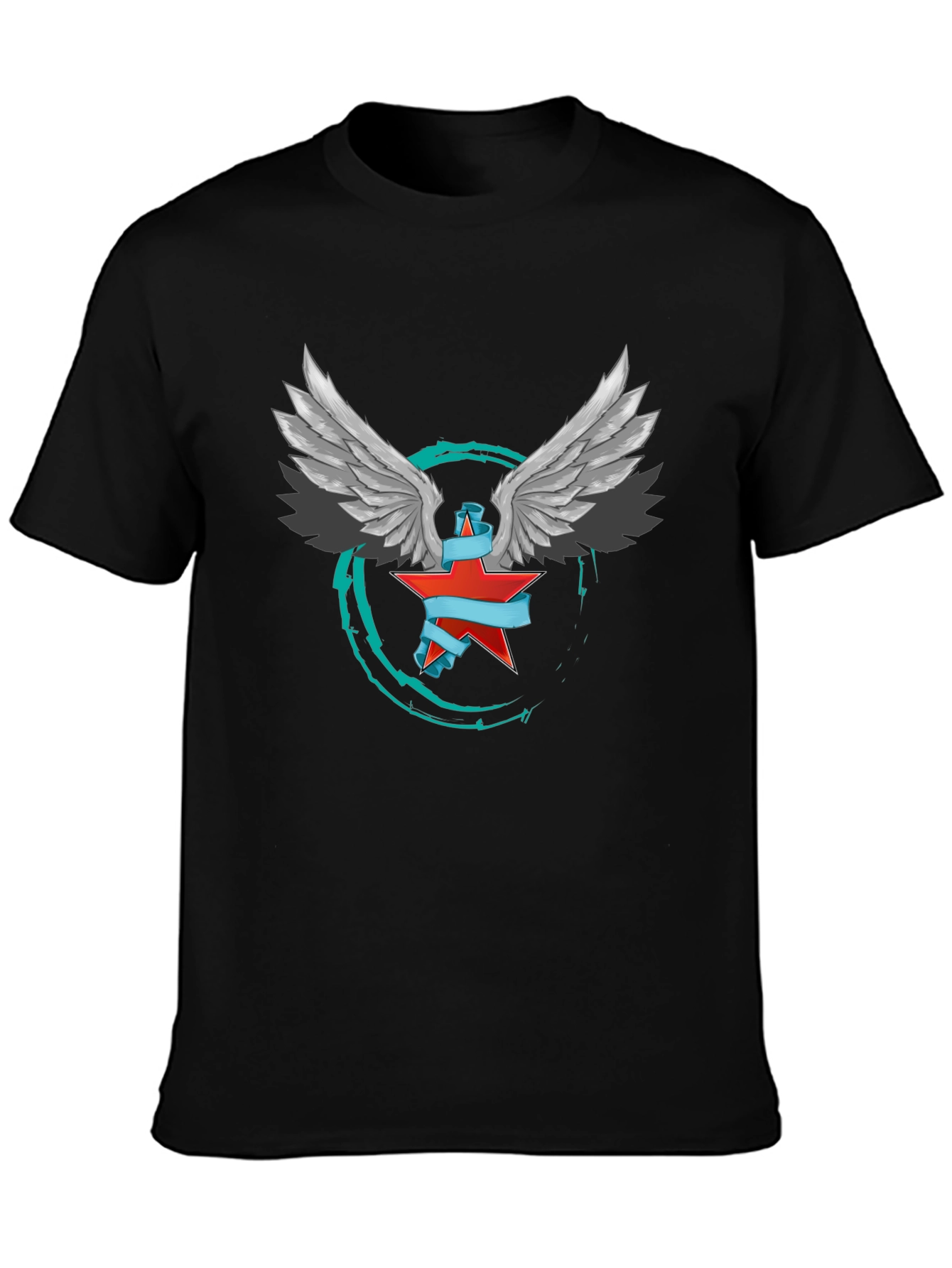 Winged Star Graphic T-Shirt - Edgy Design
