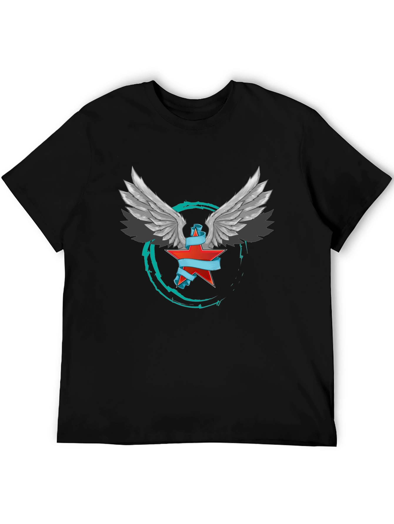 Winged Star Graphic T-Shirt - Edgy Design
