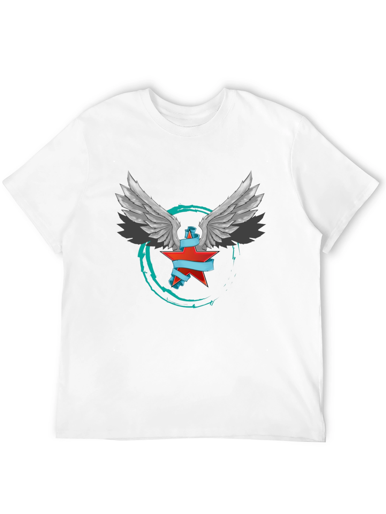 Winged Star Graphic T-Shirt - Edgy Design