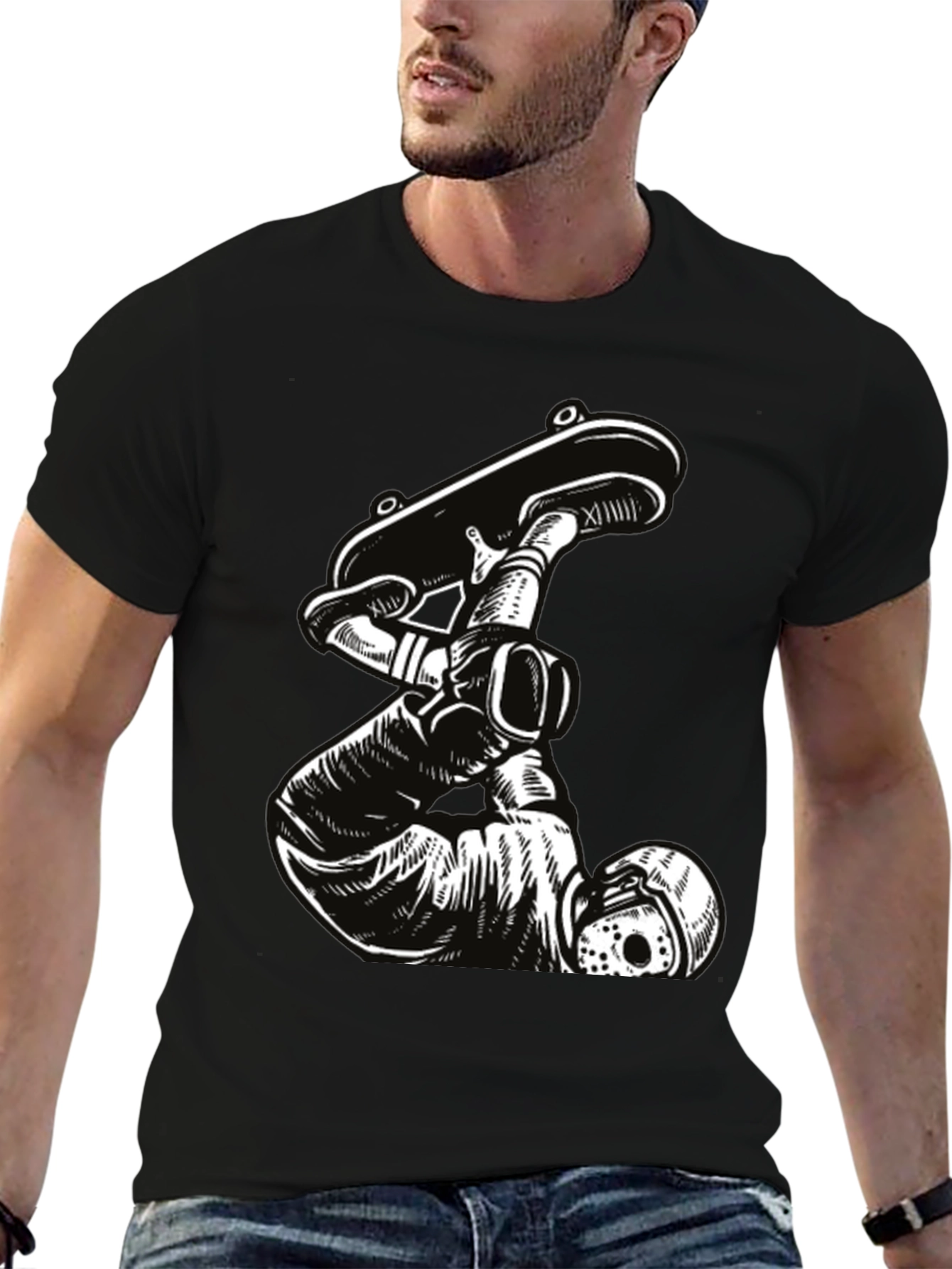 Skateboarding Jason Voorhees Black T-Shirt