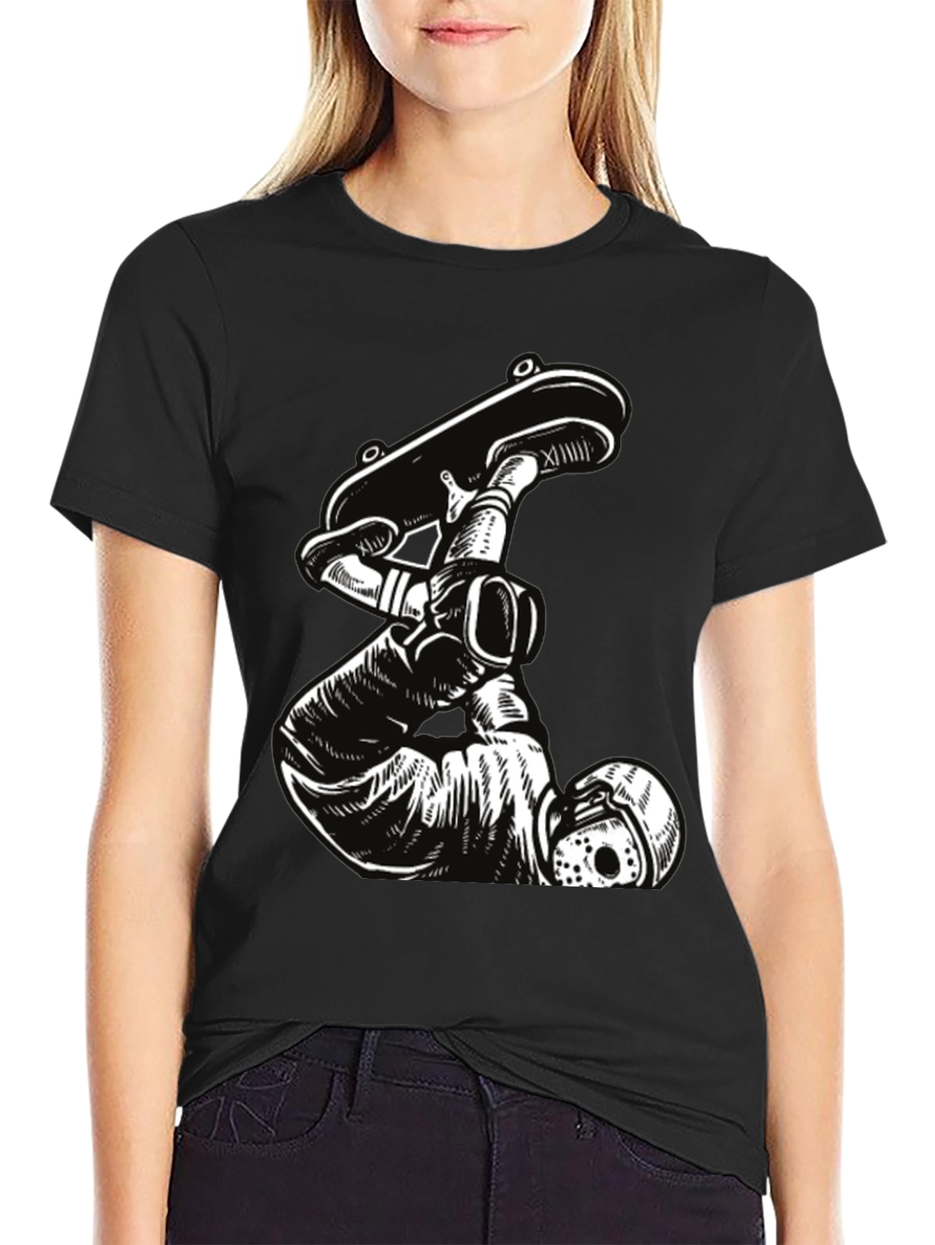 Skateboarding Jason Voorhees Black T-Shirt