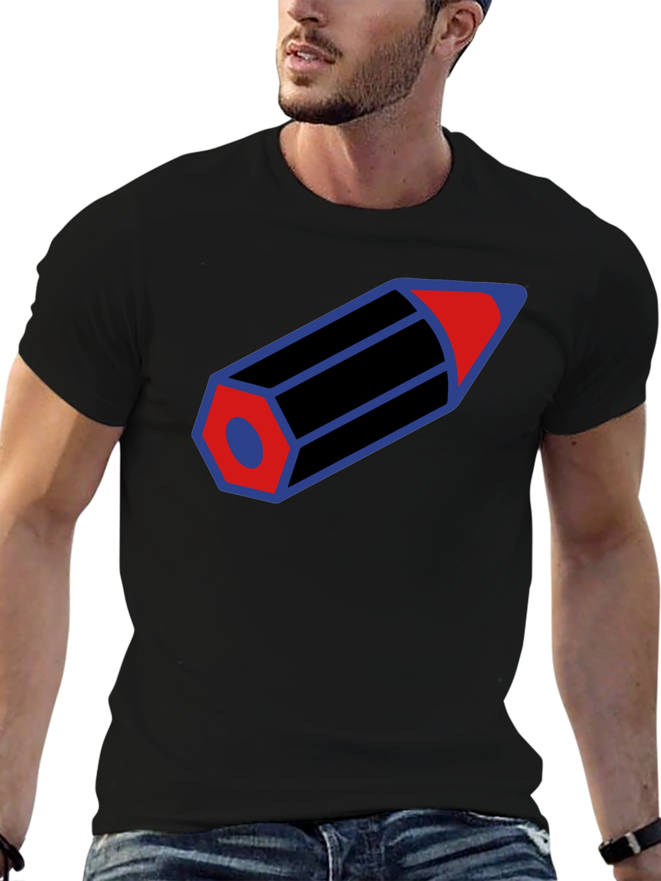 Pencil Graphic T-Shirt - Cool Artistic Design