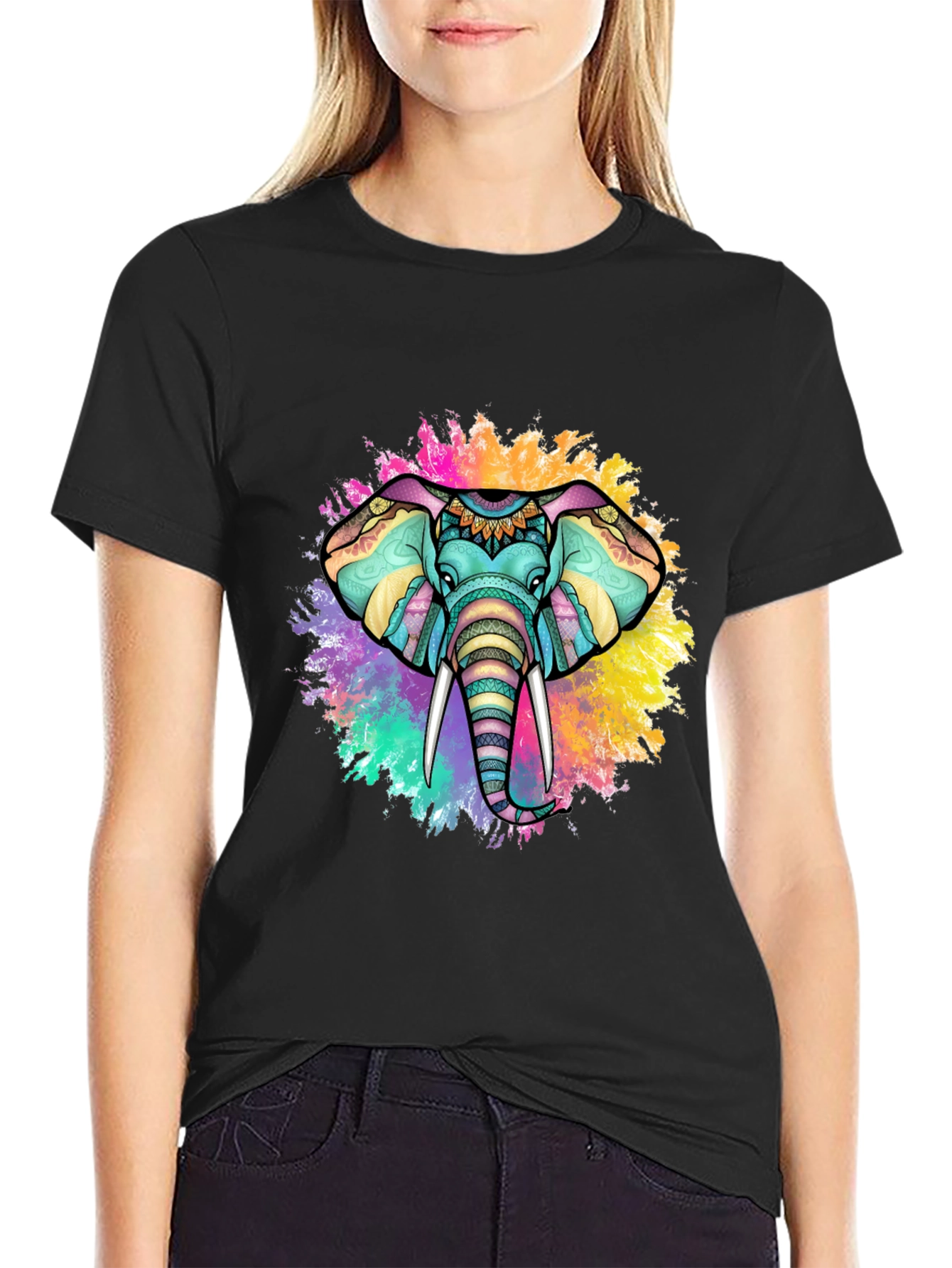 Colorful Elephant Graphic Tee