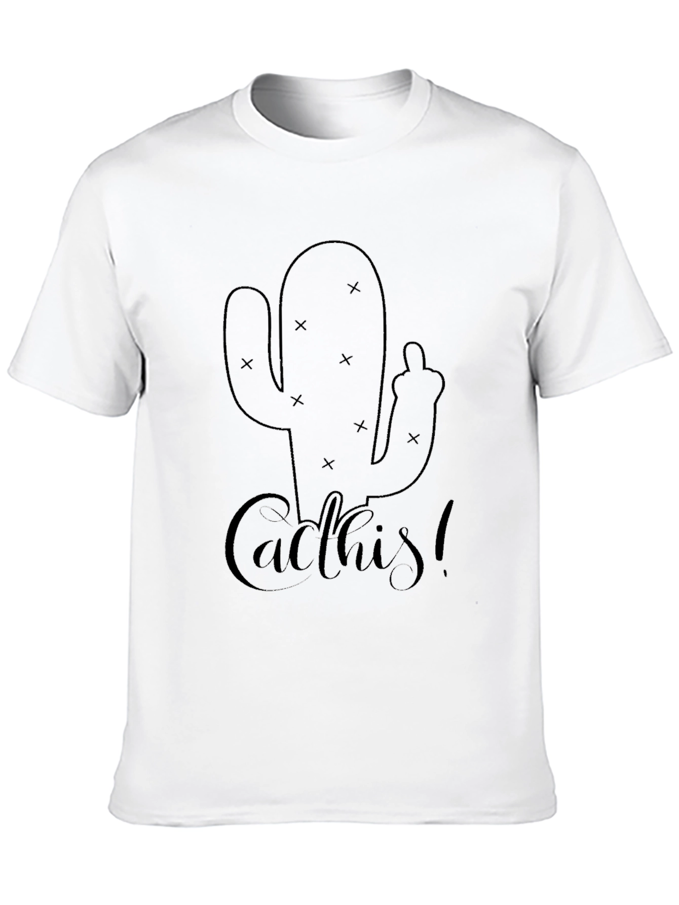 Cactus Graphic Black T-Shirt for Men