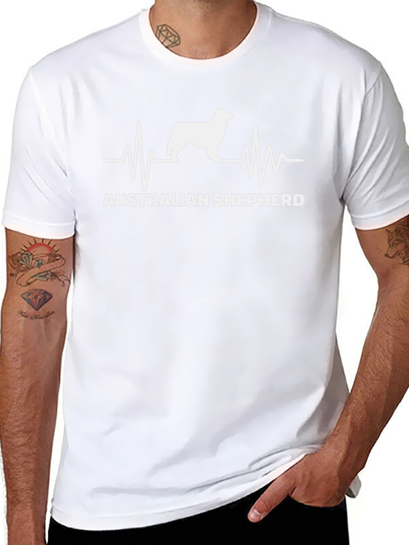 Australian Shepherd Heartbeat T-Shirt - Dog Lover Tee