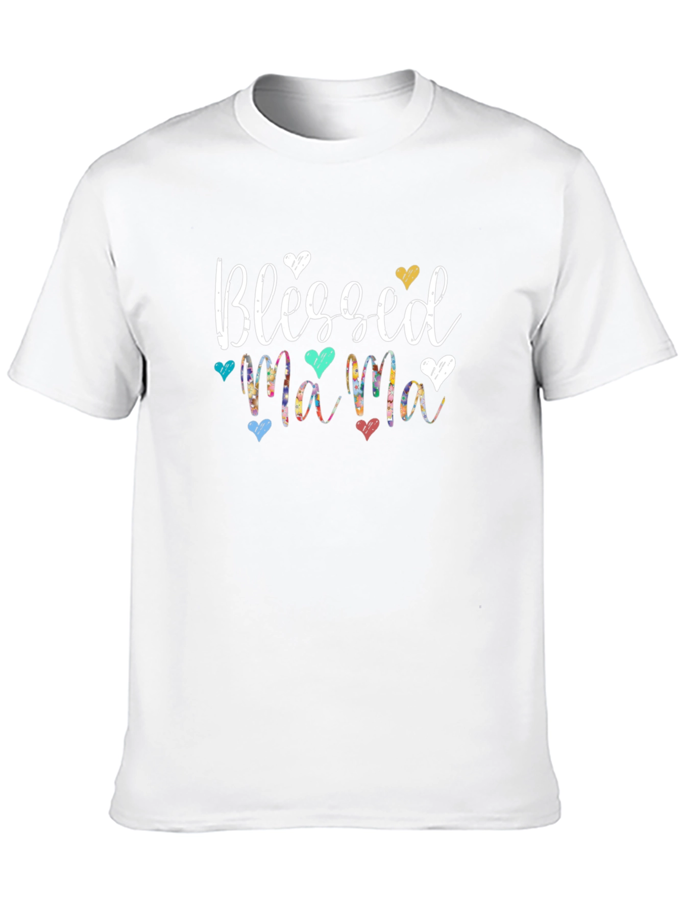 Blessed Mama T-Shirt Cute Hearts Design