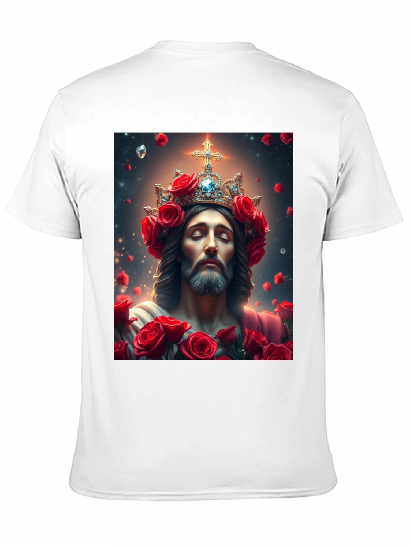 Jesus with Roses Graphic T-Shirt - Divine Apparel