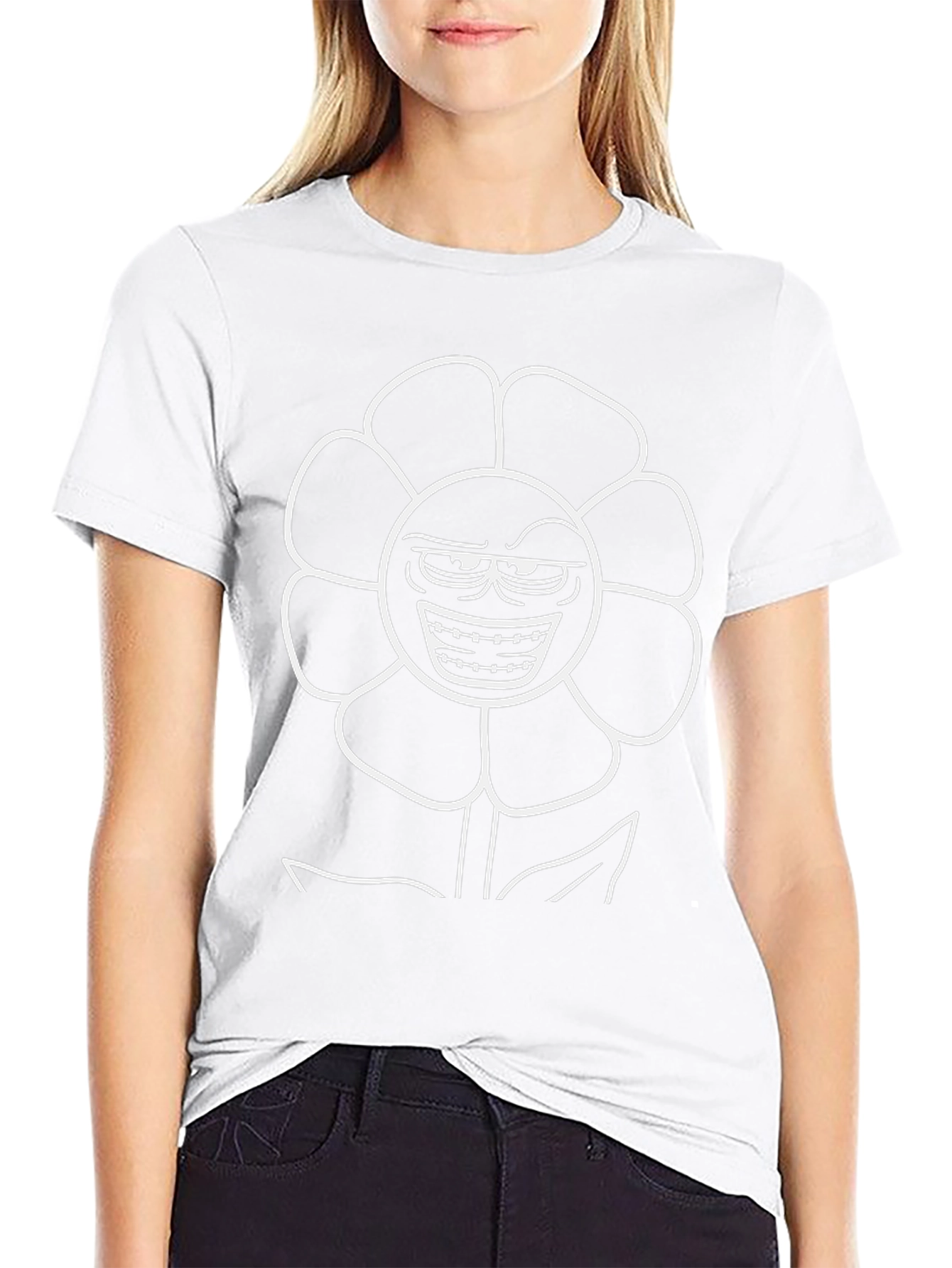 Evil Flower Graphic Black T-Shirt