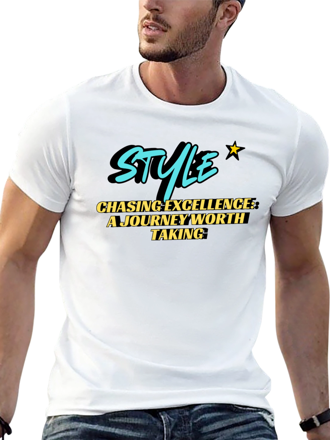 Stylish Black T-Shirt: Chasing Excellence