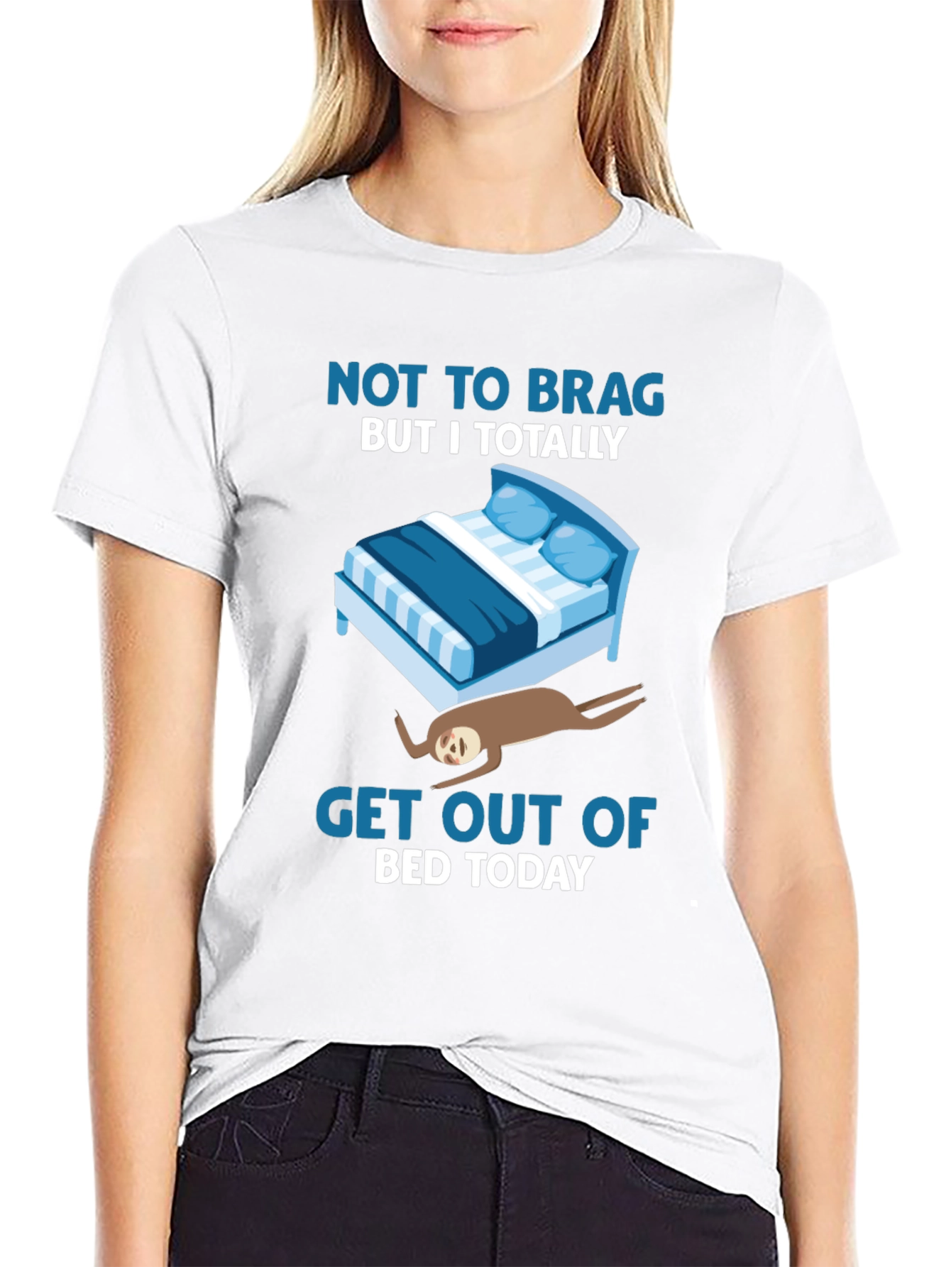 Funny Sloth Bed T-Shirt - Lazy Days Tee